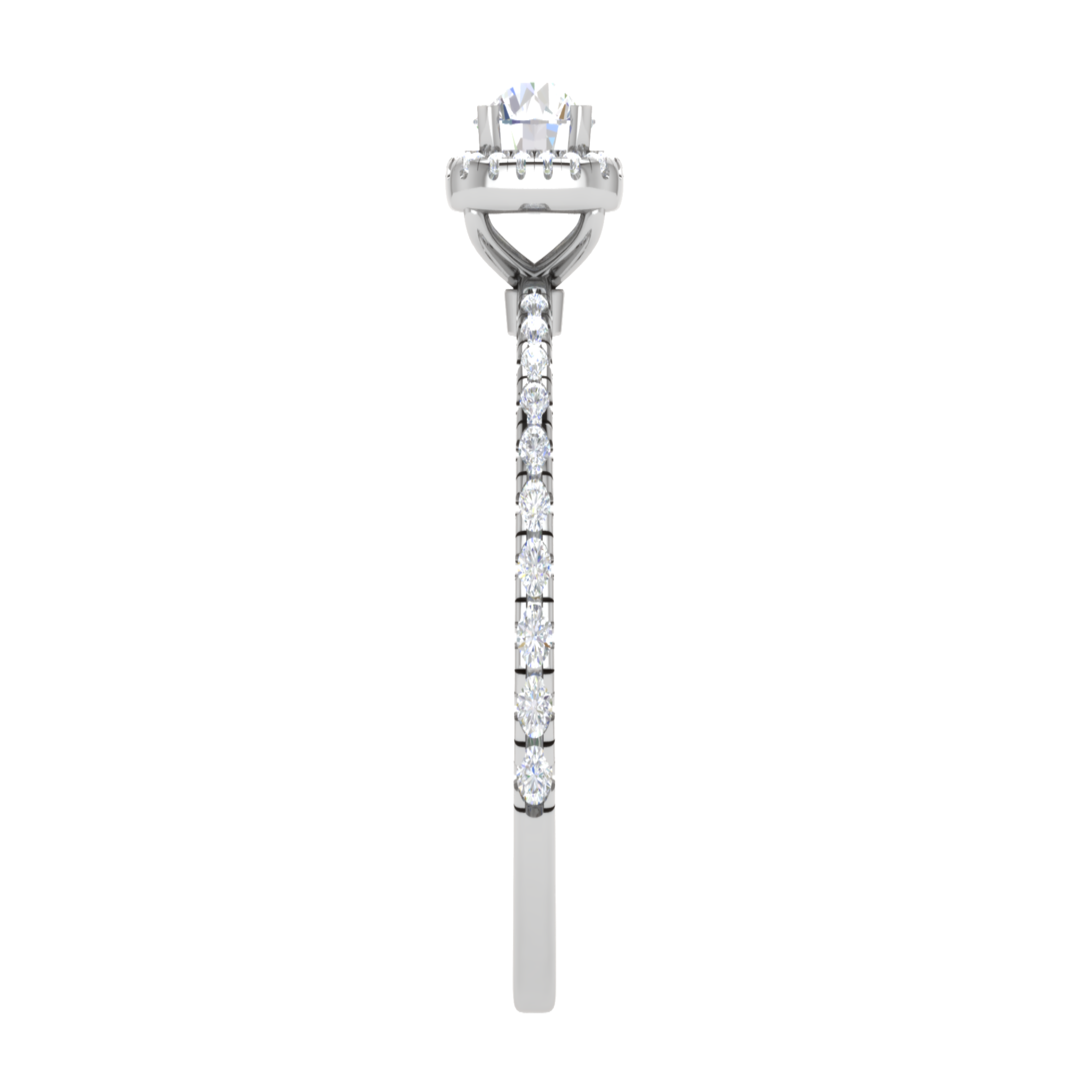 Solitaire White Gold Adjustable Silver Dazzling Ring For Women