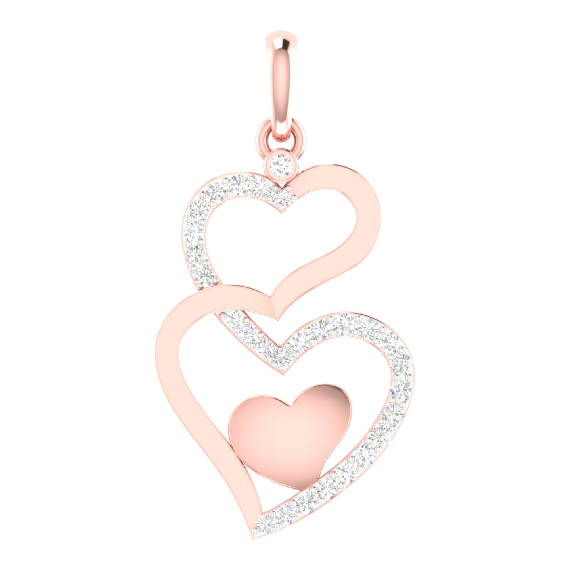 Shimmering Triple Heart Pendant