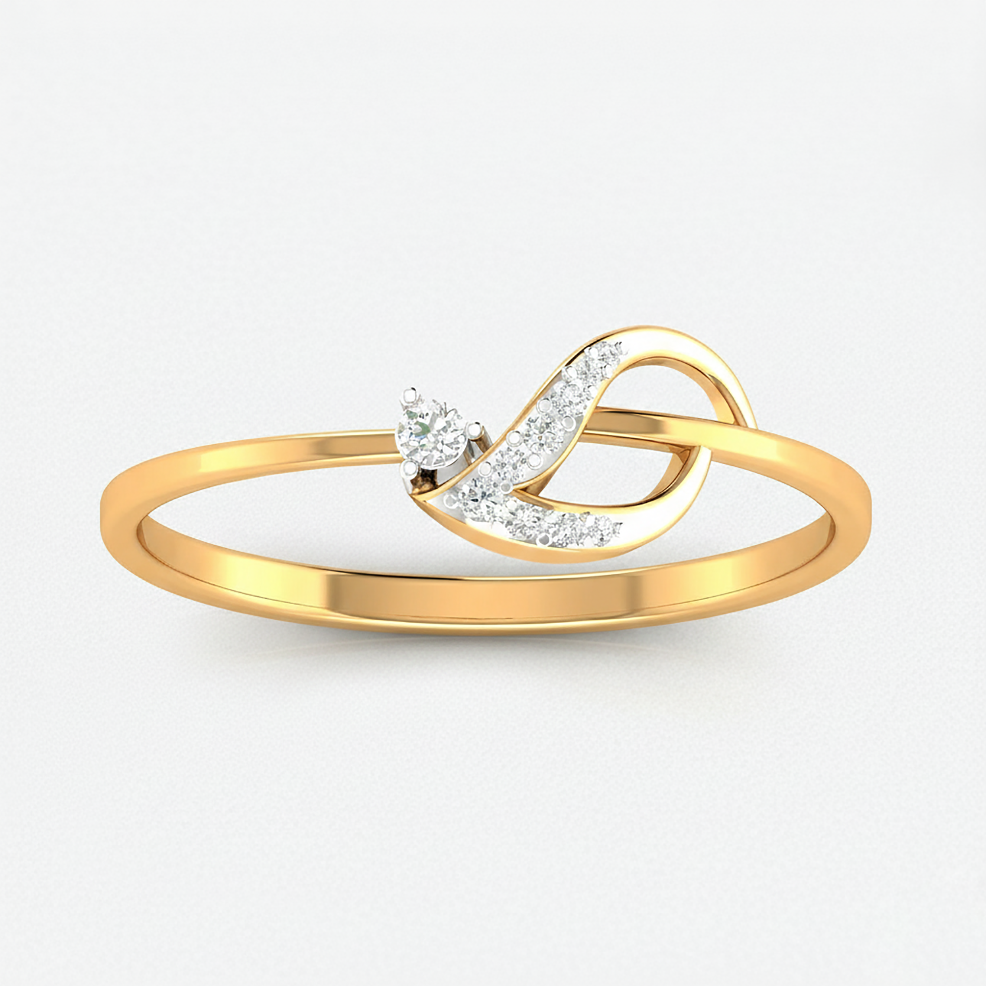 Abstract Leaf Adjustable Ring