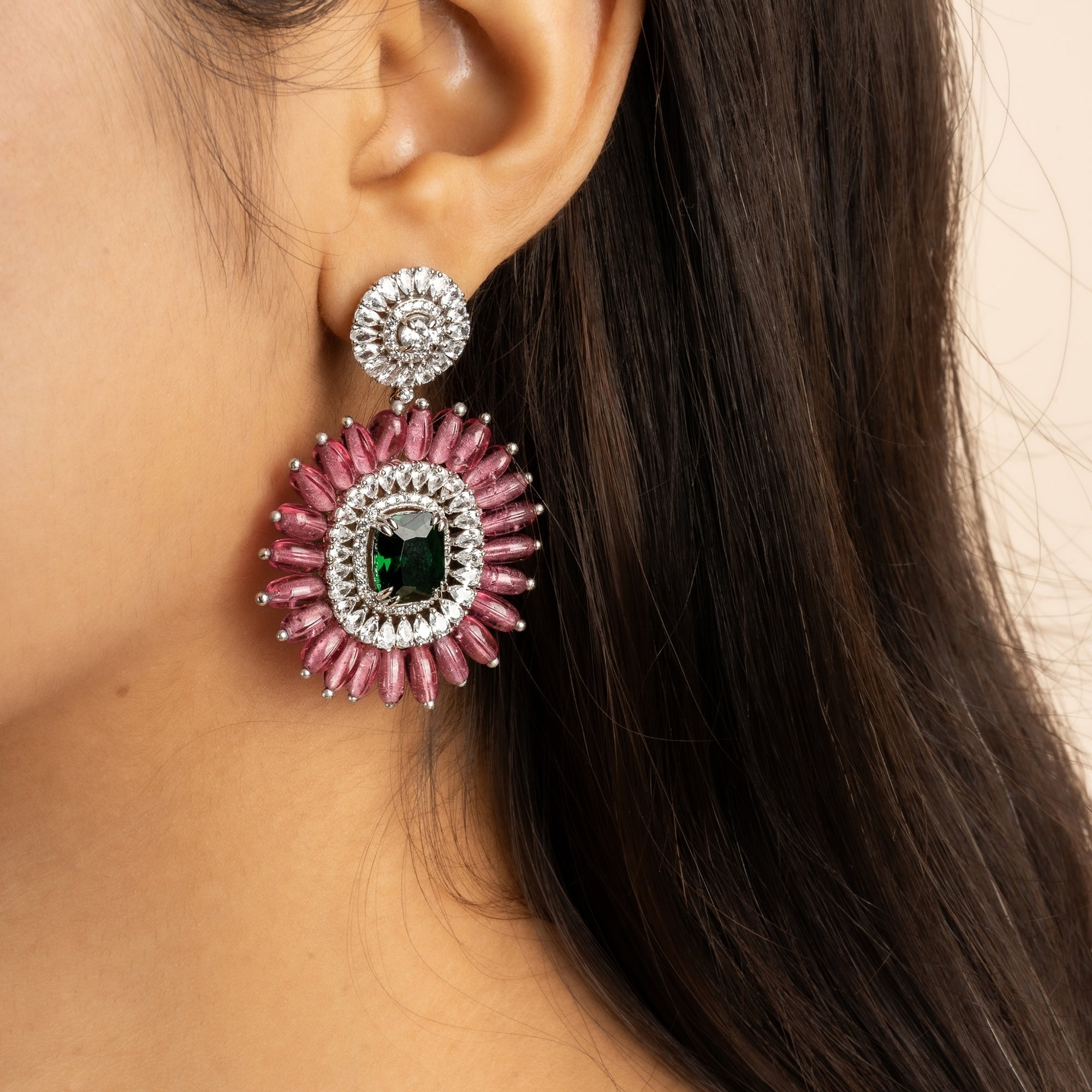Empress Padmavati Floral Drop Earrings