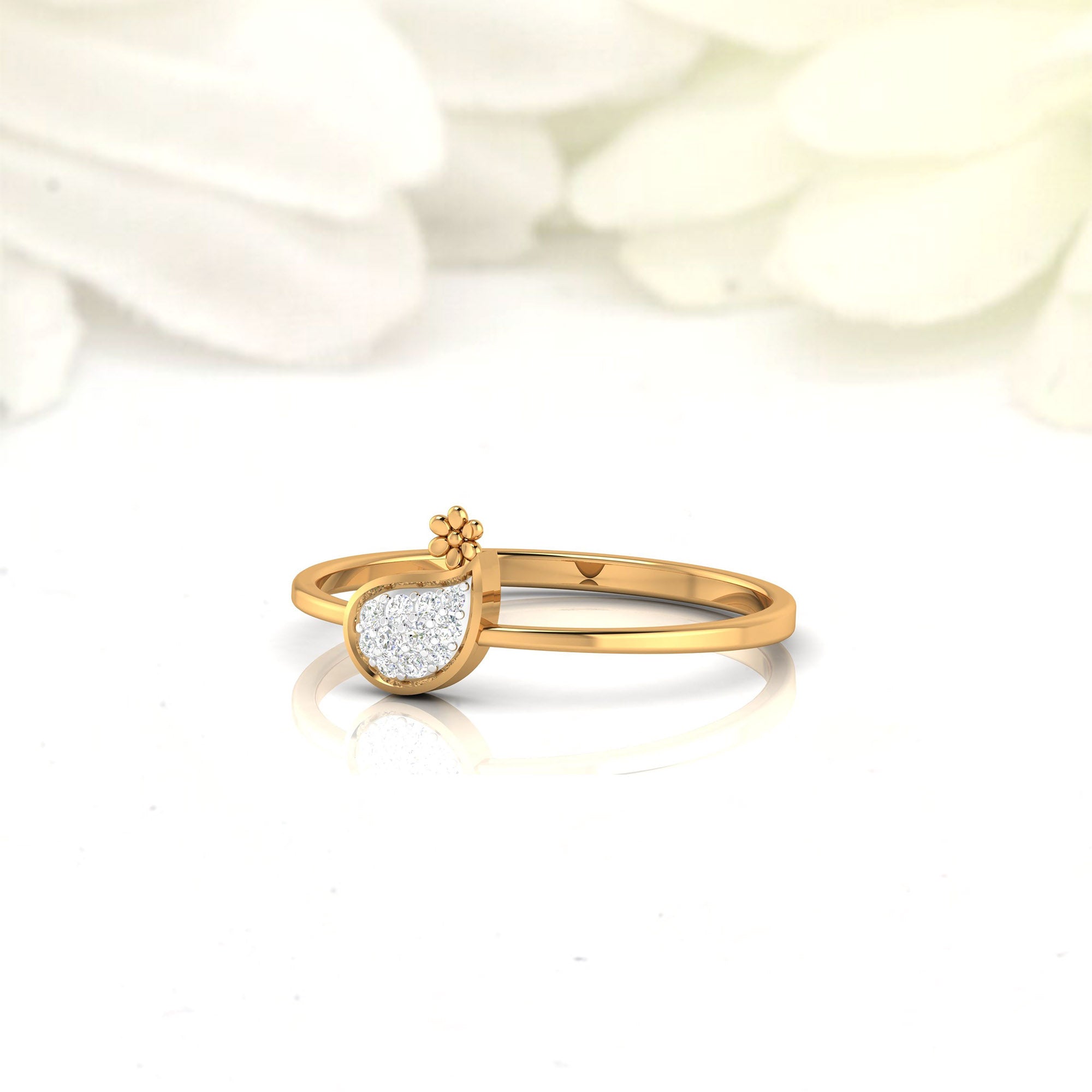 Silver Yellow Gold Plated Adjustable Blossom Flower Elegant Ring For Women