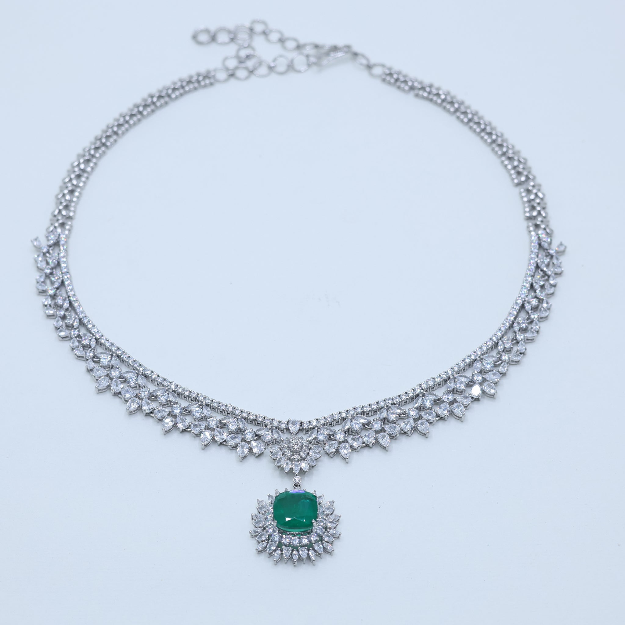 Sunburst Emerald May Birthstone Necklace