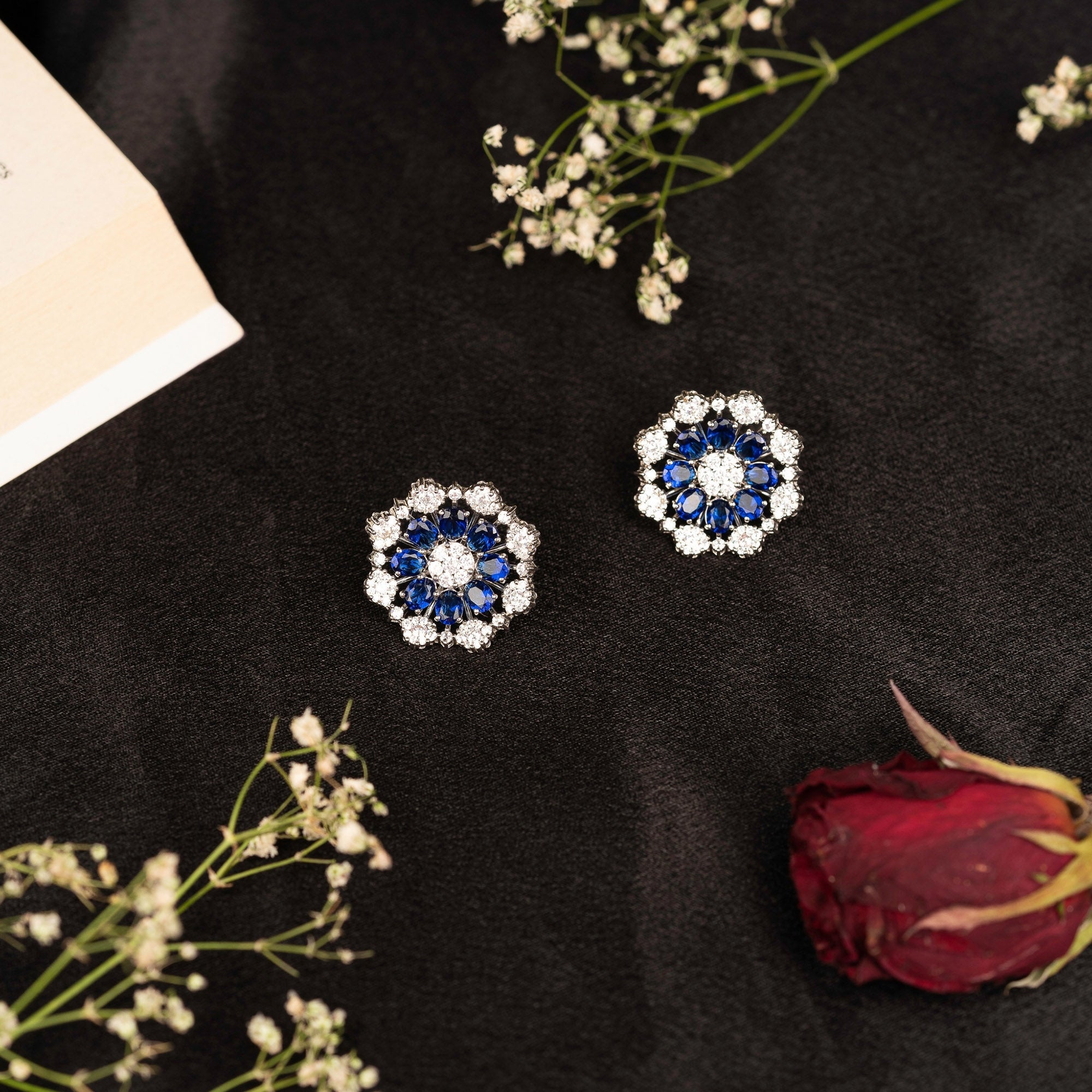 Royal Bloom Sapphire Studs Earring