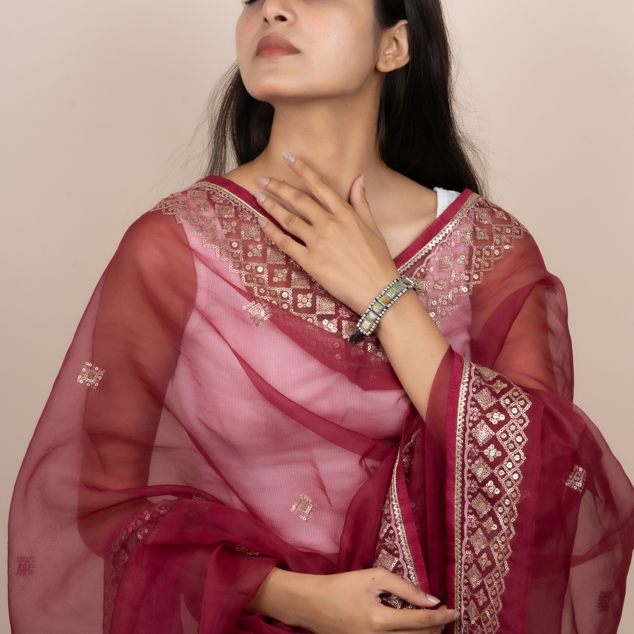 Turquoise Grace Silver Rakhi / Friendship