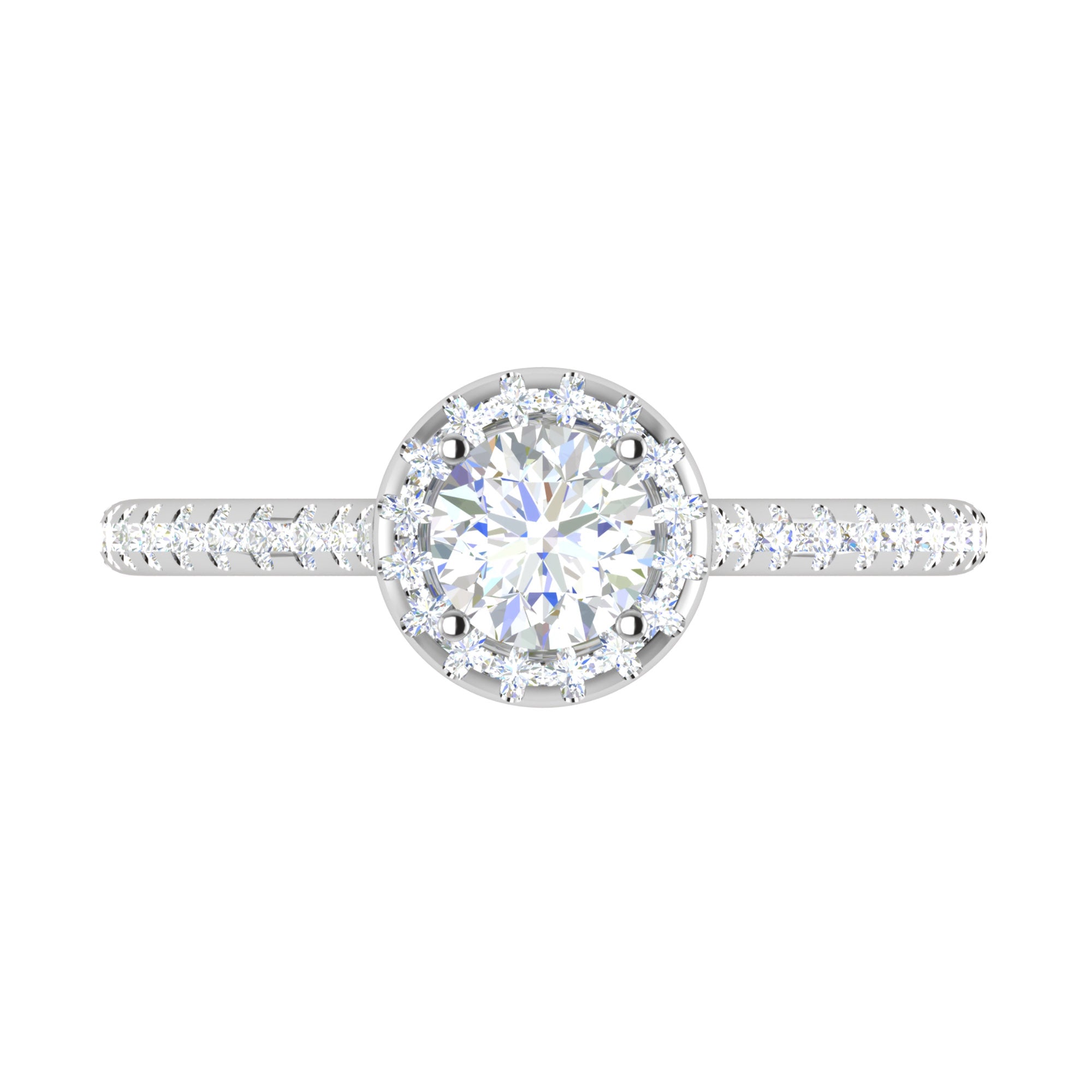 Classic Round Diamond Halo Ring