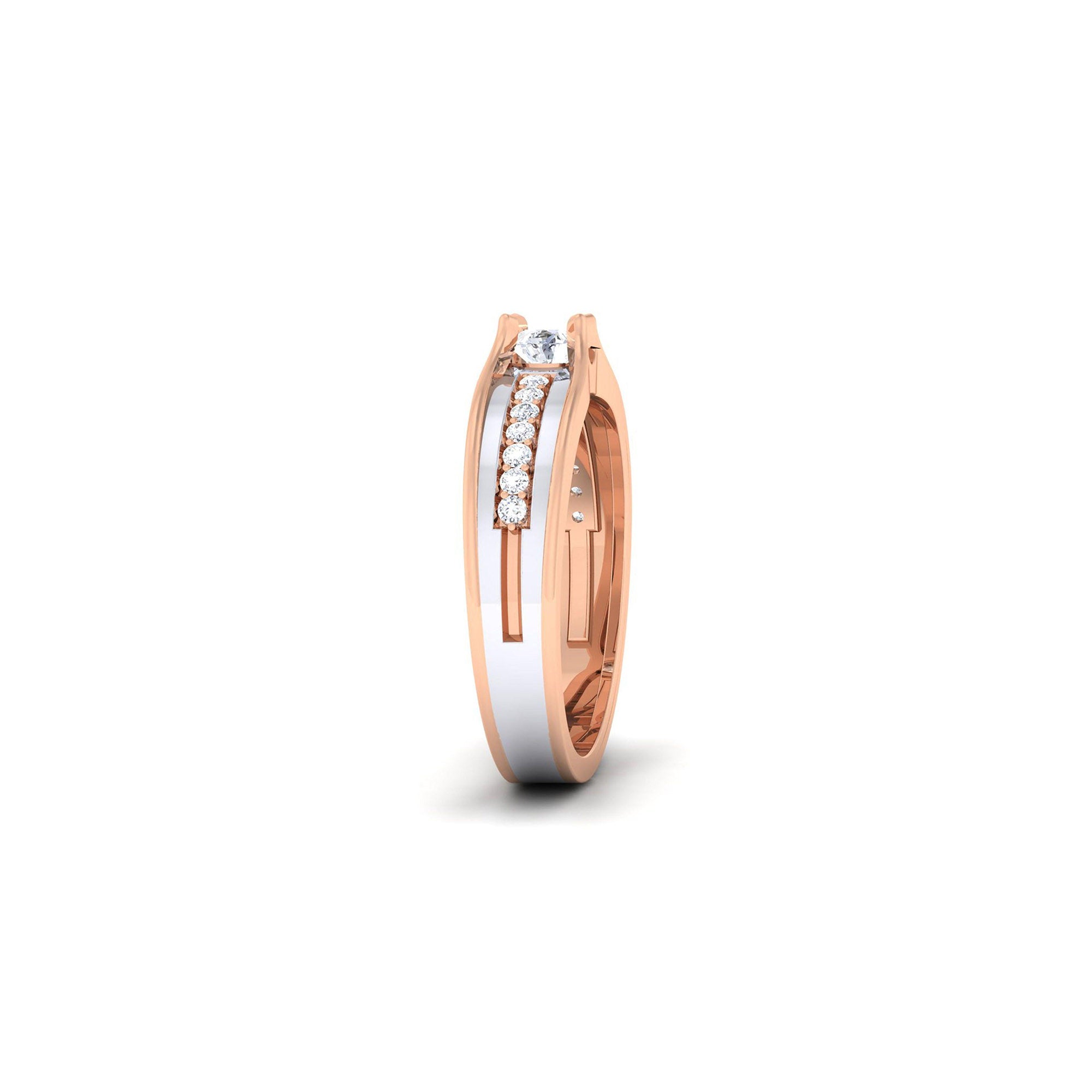 Adjustable Pave Silver Rose Gold Dual Tone Band