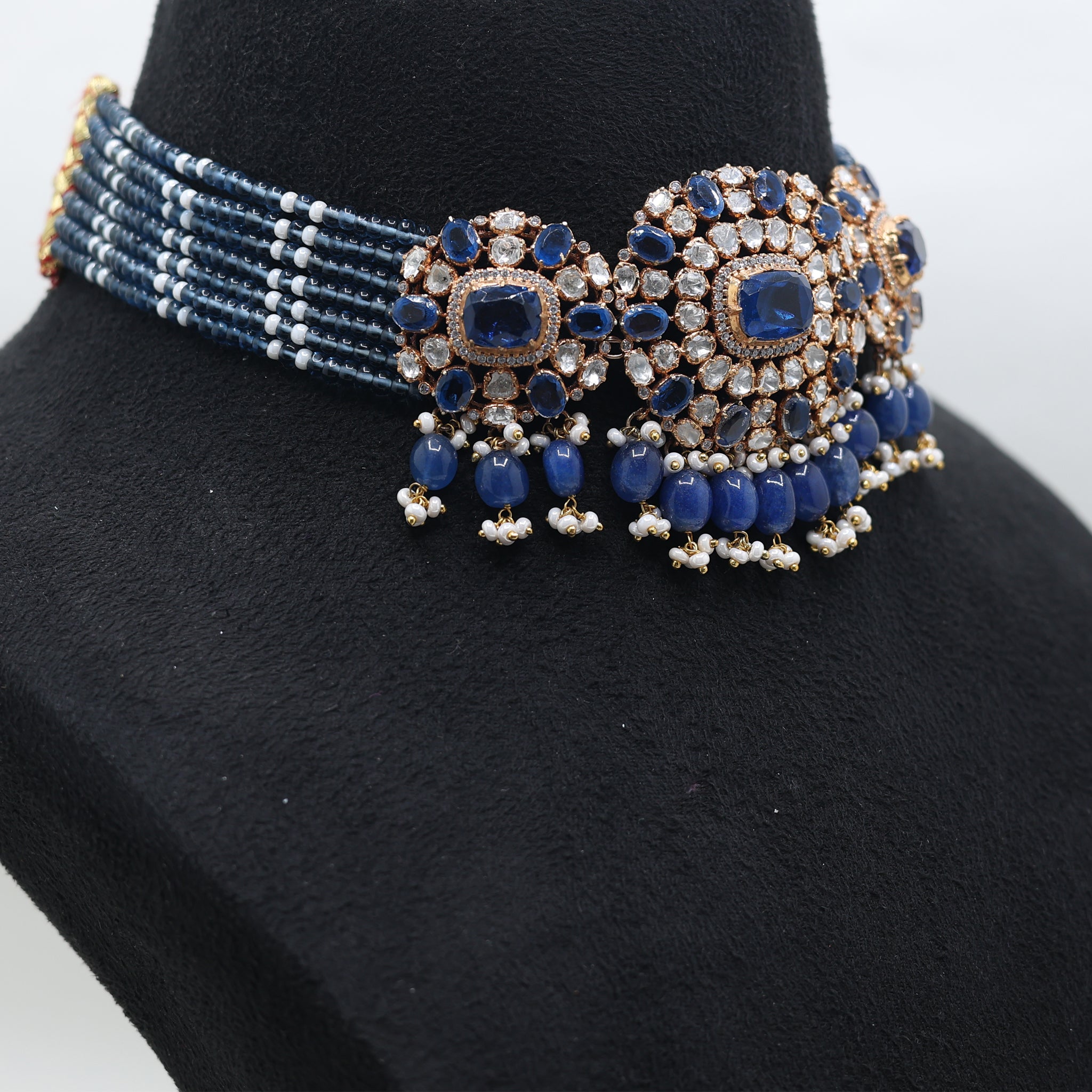 Royal Blue Sapphire Bridal Choker