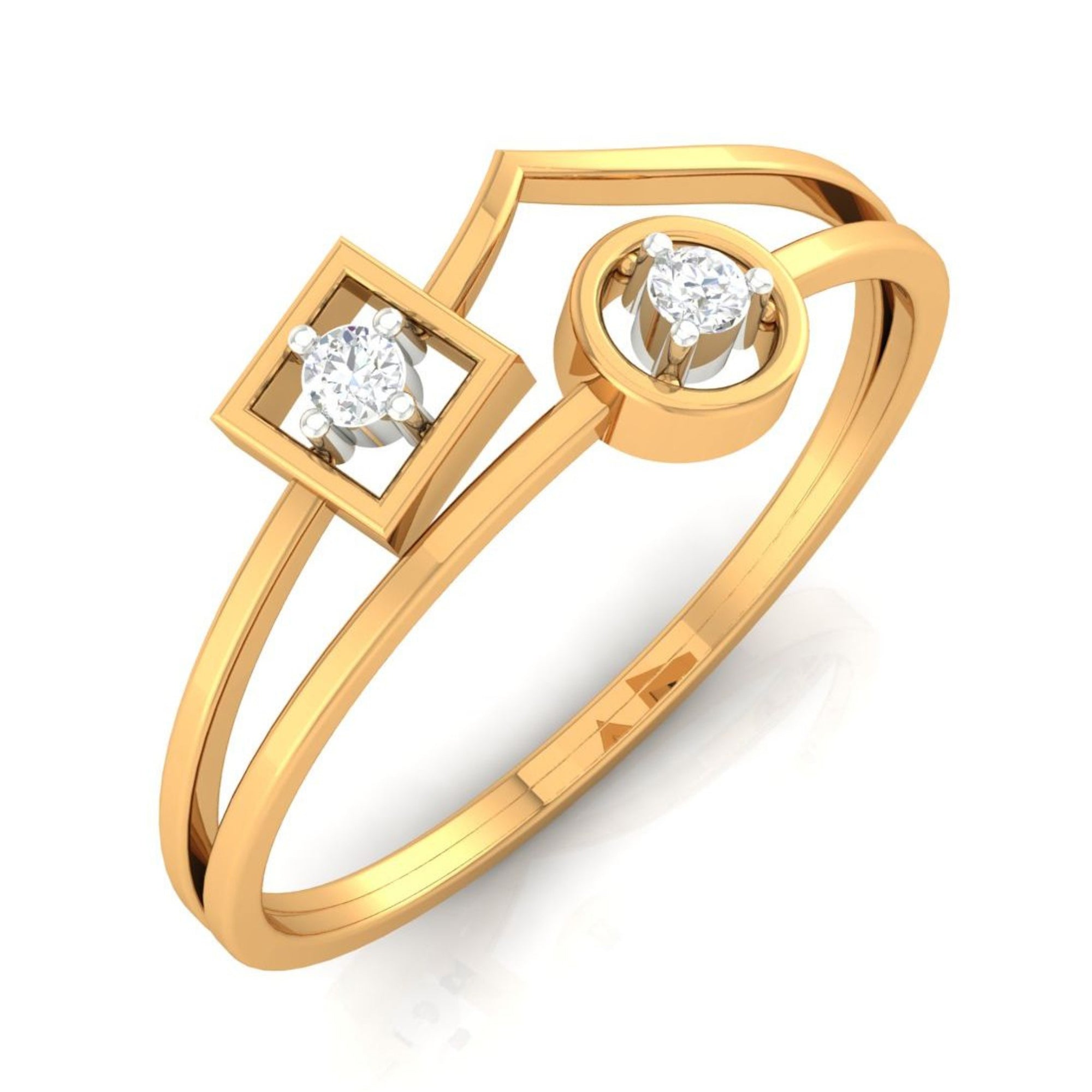 Modern Dual Stone Ring