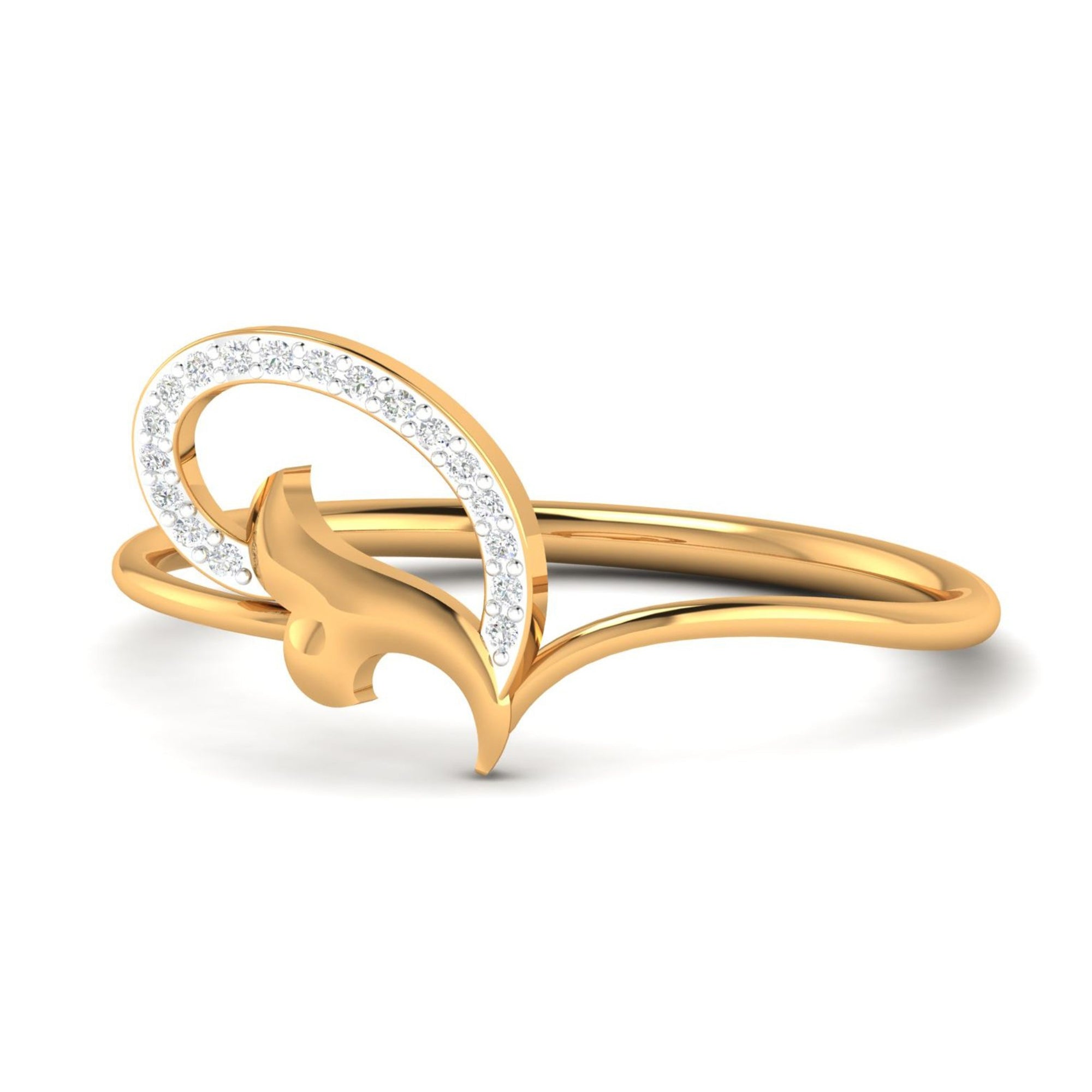 Gold Plated Diamond Loop Ring