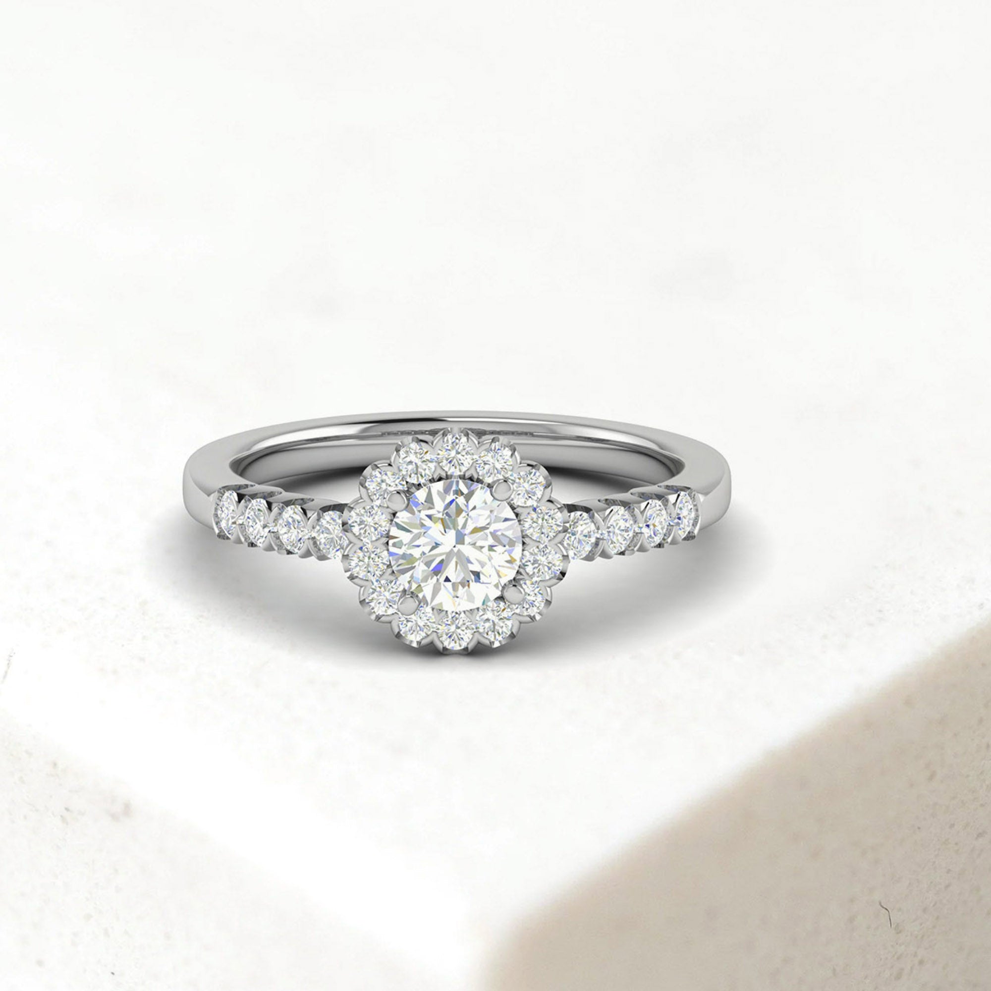 American Diamond Halo Promise Ring