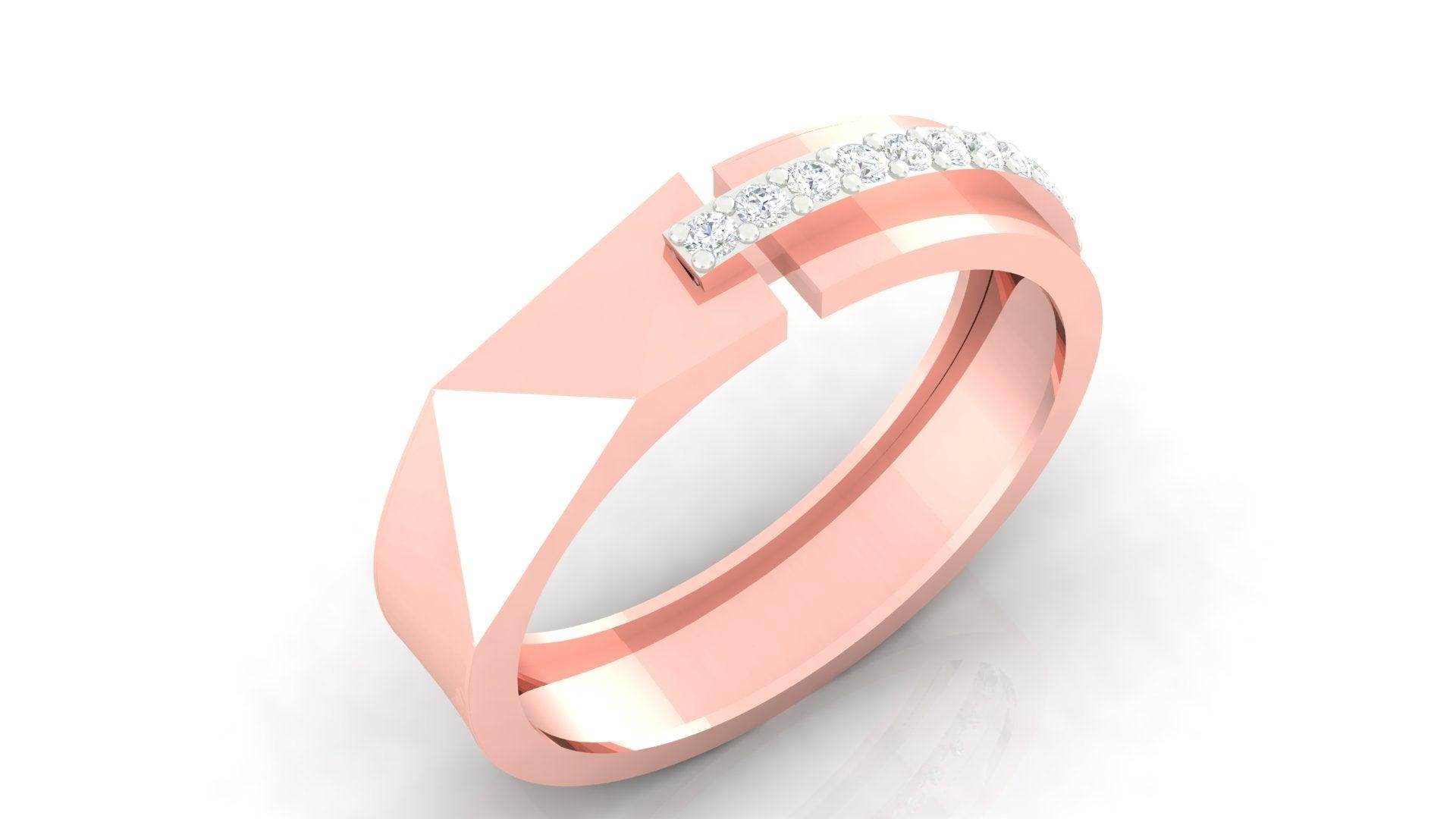Split Rose Gold Adjustable Silver Modern Band For Couple