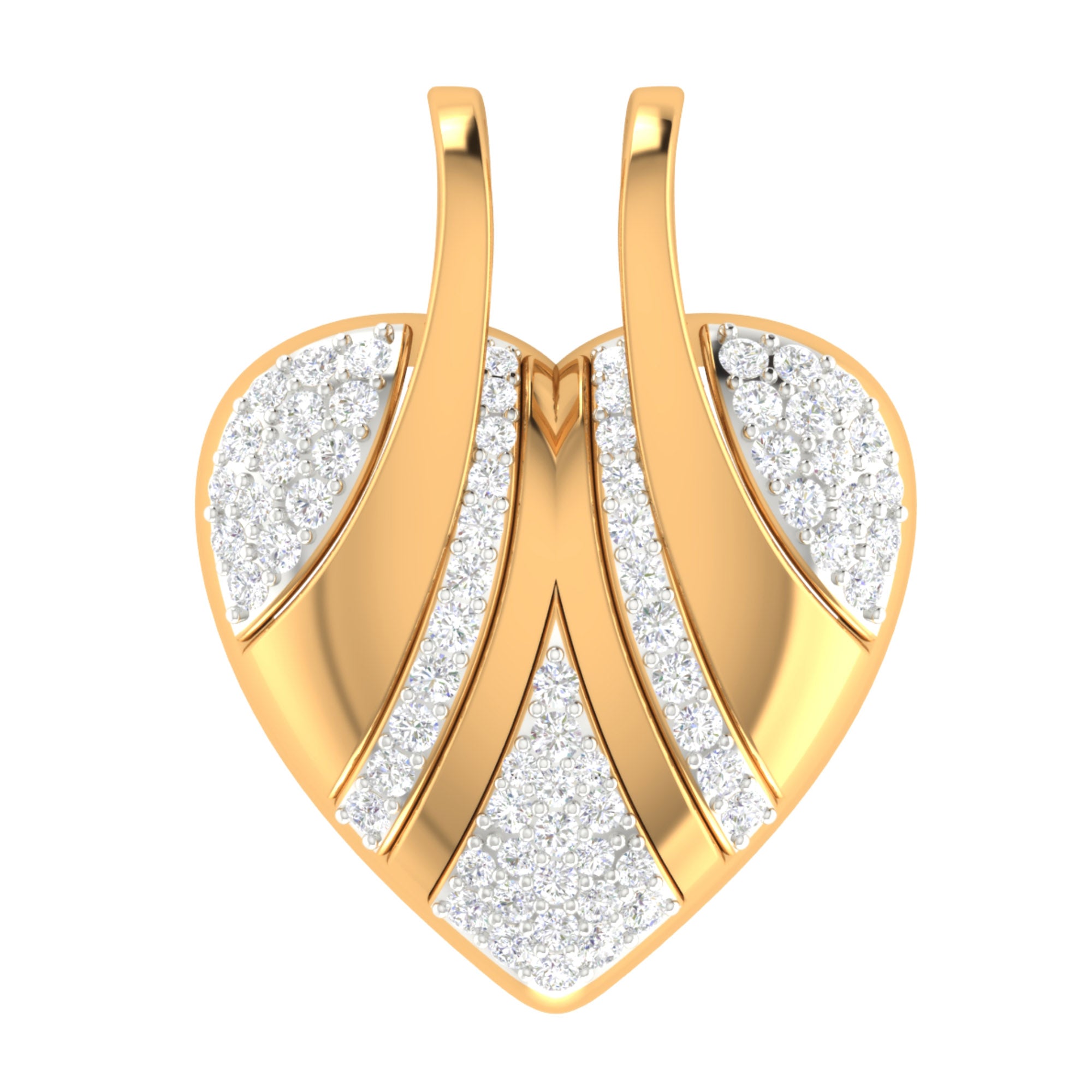 Yellow Gold Diamond Heart Pendant