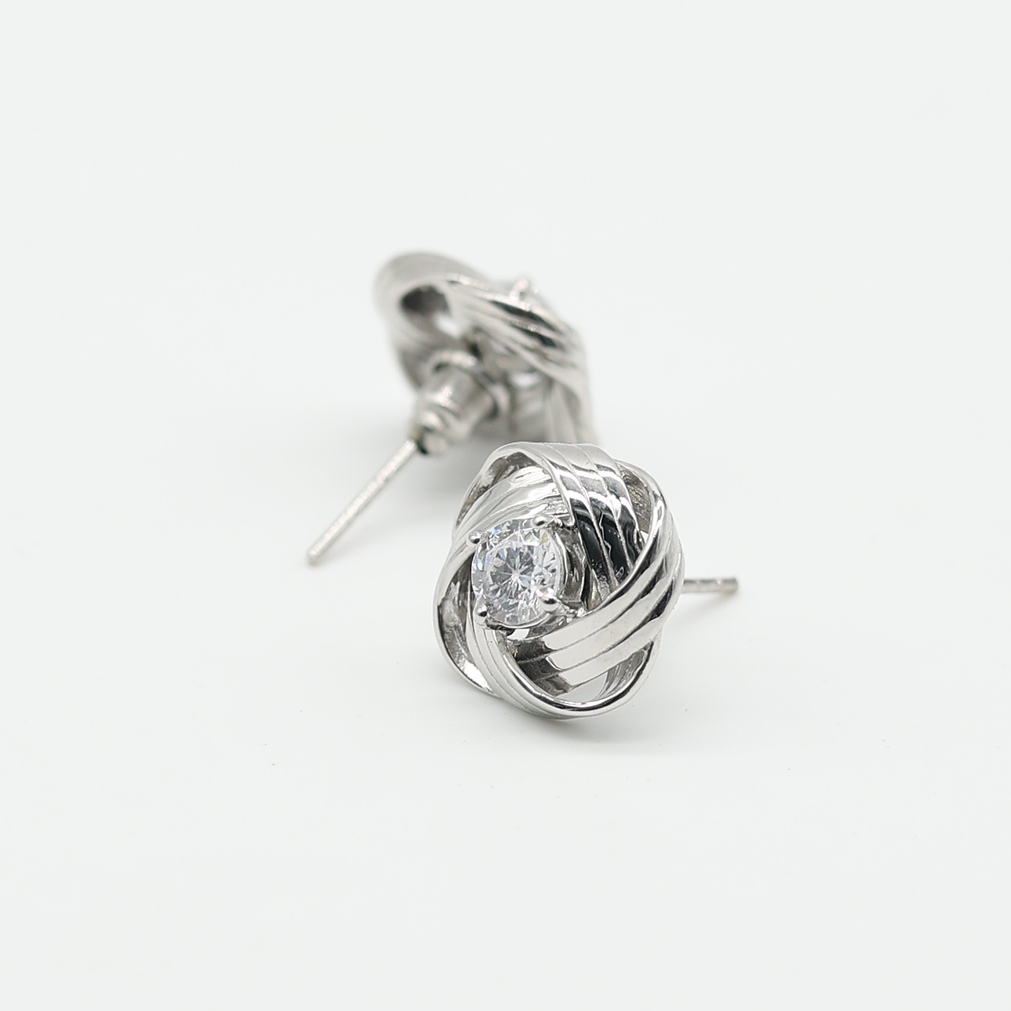 Sterling Silver Knot Stud Earrings