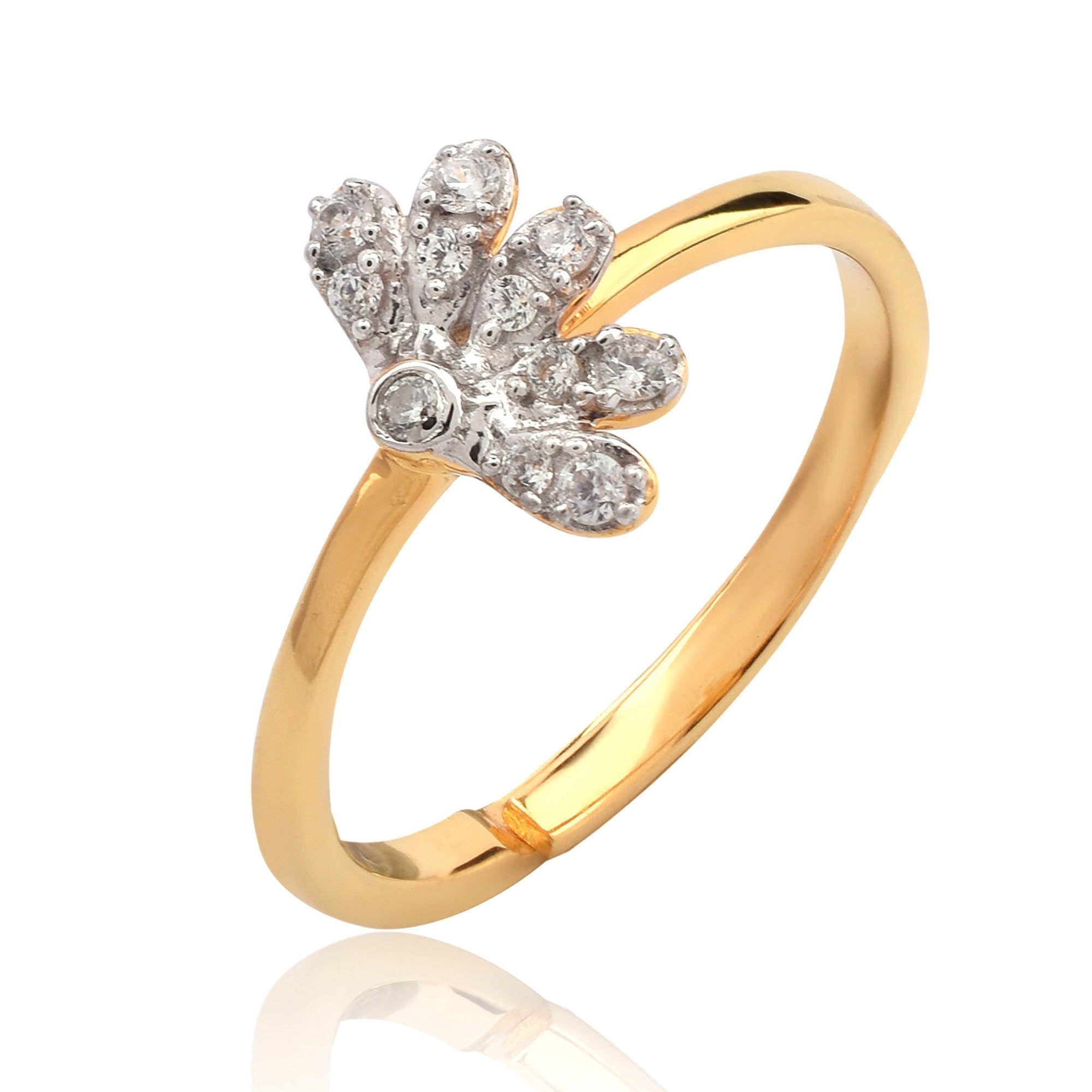 Sterling Silver Half Flower Ring