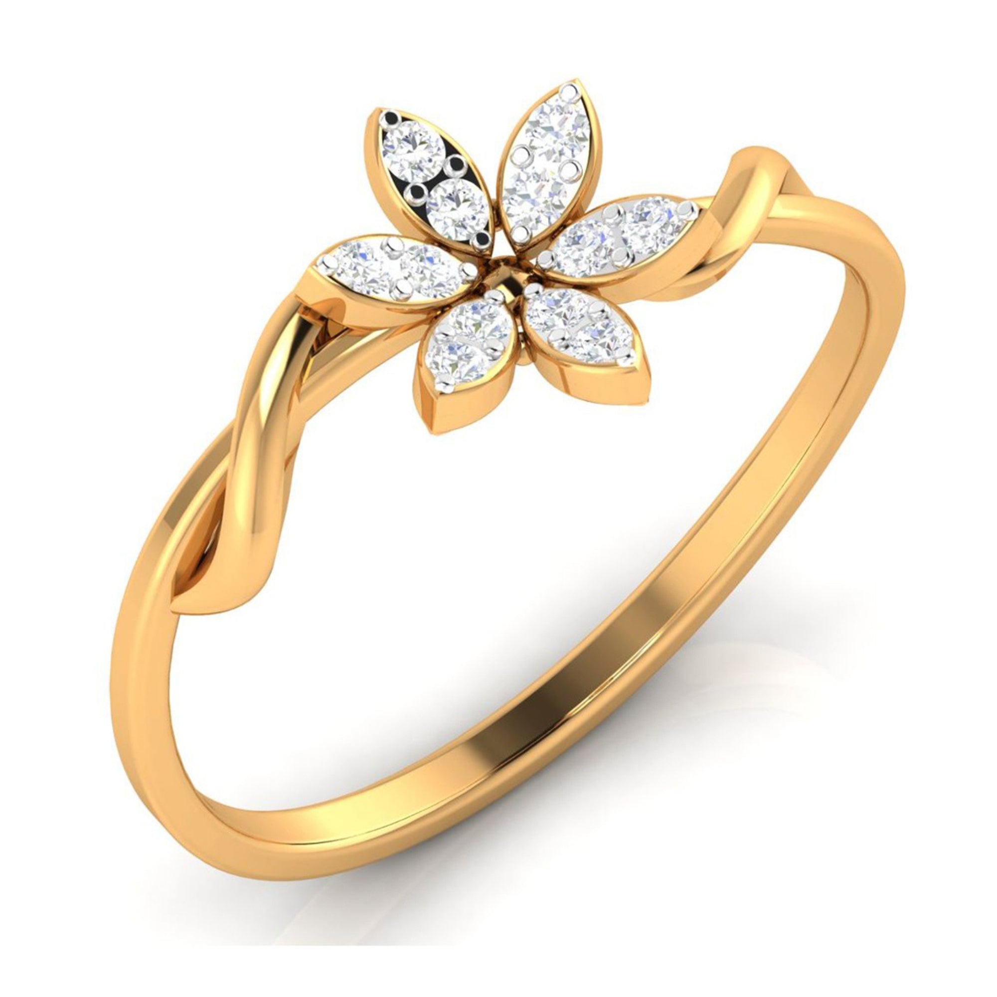Elegant Six Petal Flower Ring