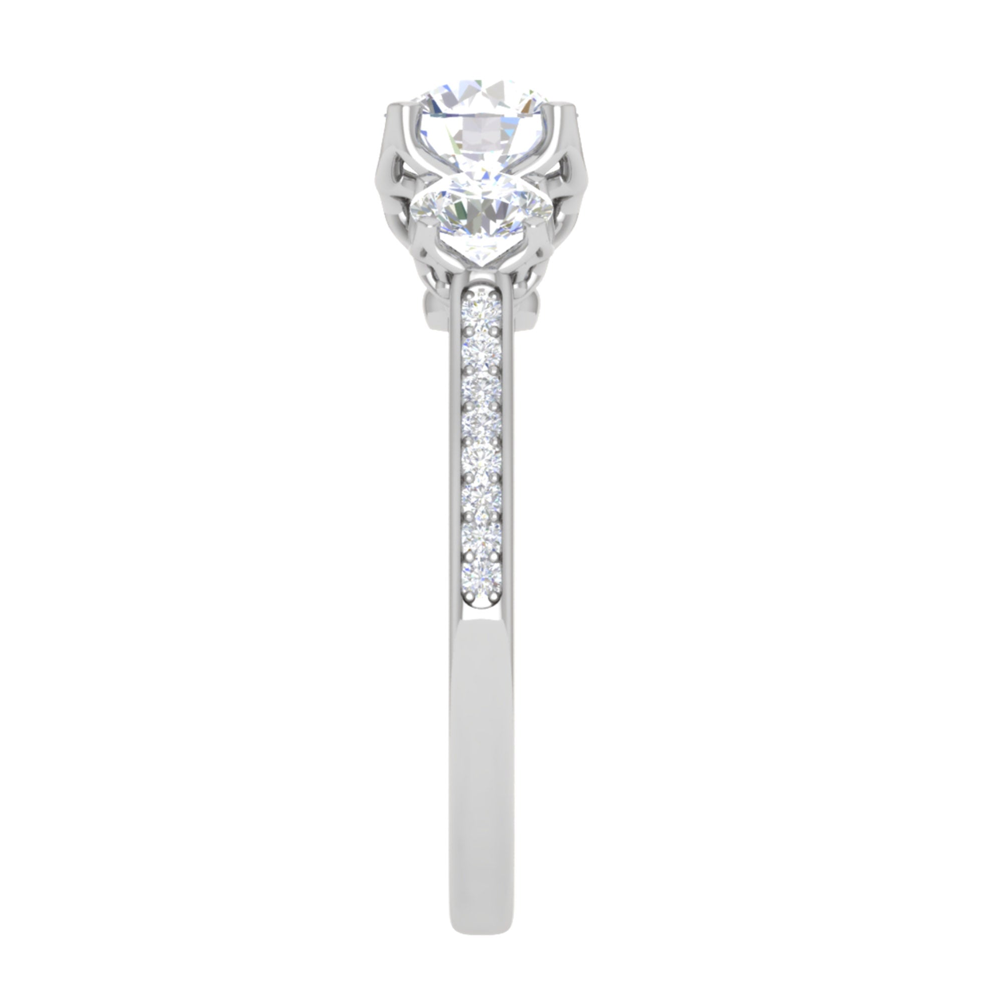 Elegant Trilogy Round Stone Ring
