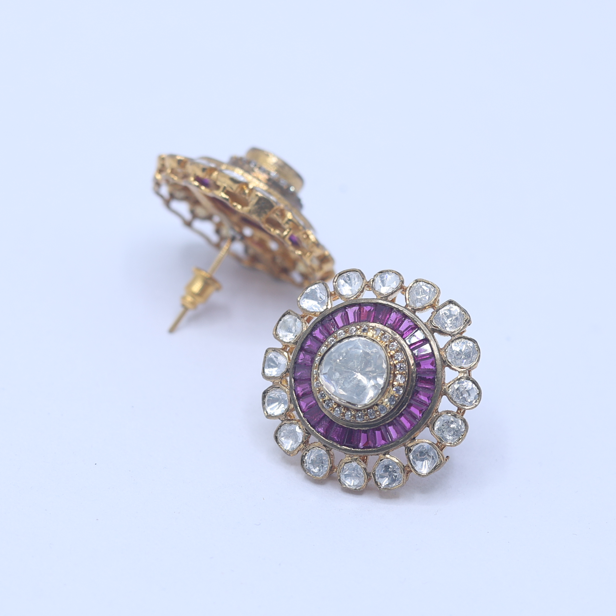 Rani Bhavashankari Polki Stud Earring