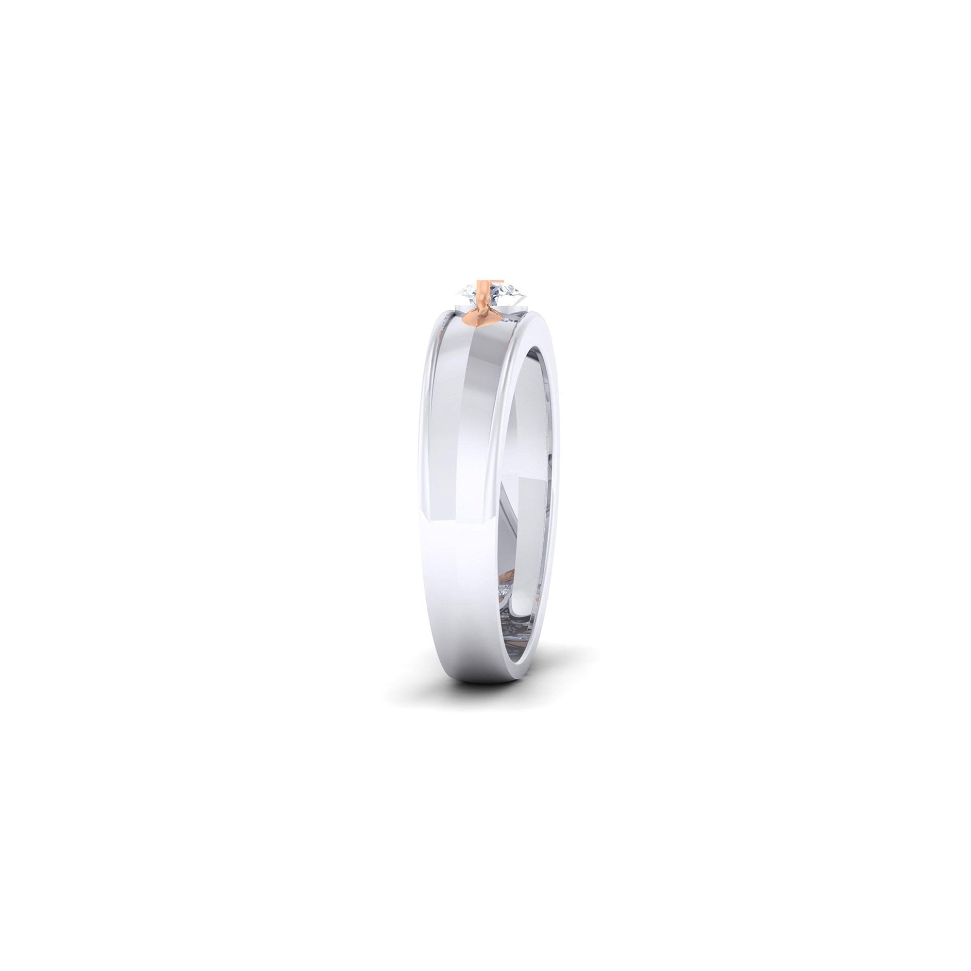 Adjustable Elegant Silver White Gold Leaf Accent Band
