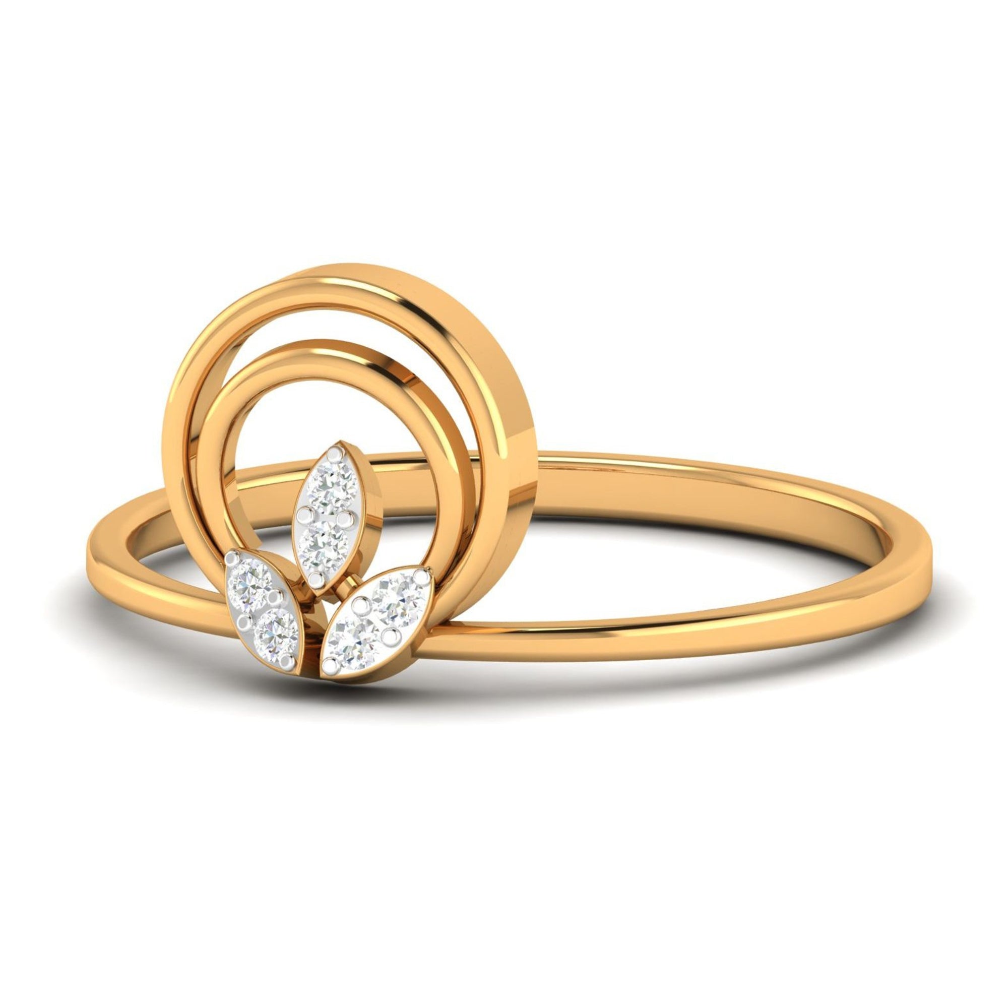 Elegant Circle Leaf Design Ring