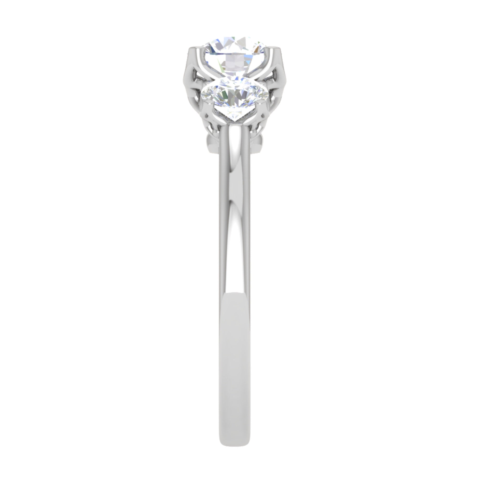 Classic Three Stone Sterling Silver Ring