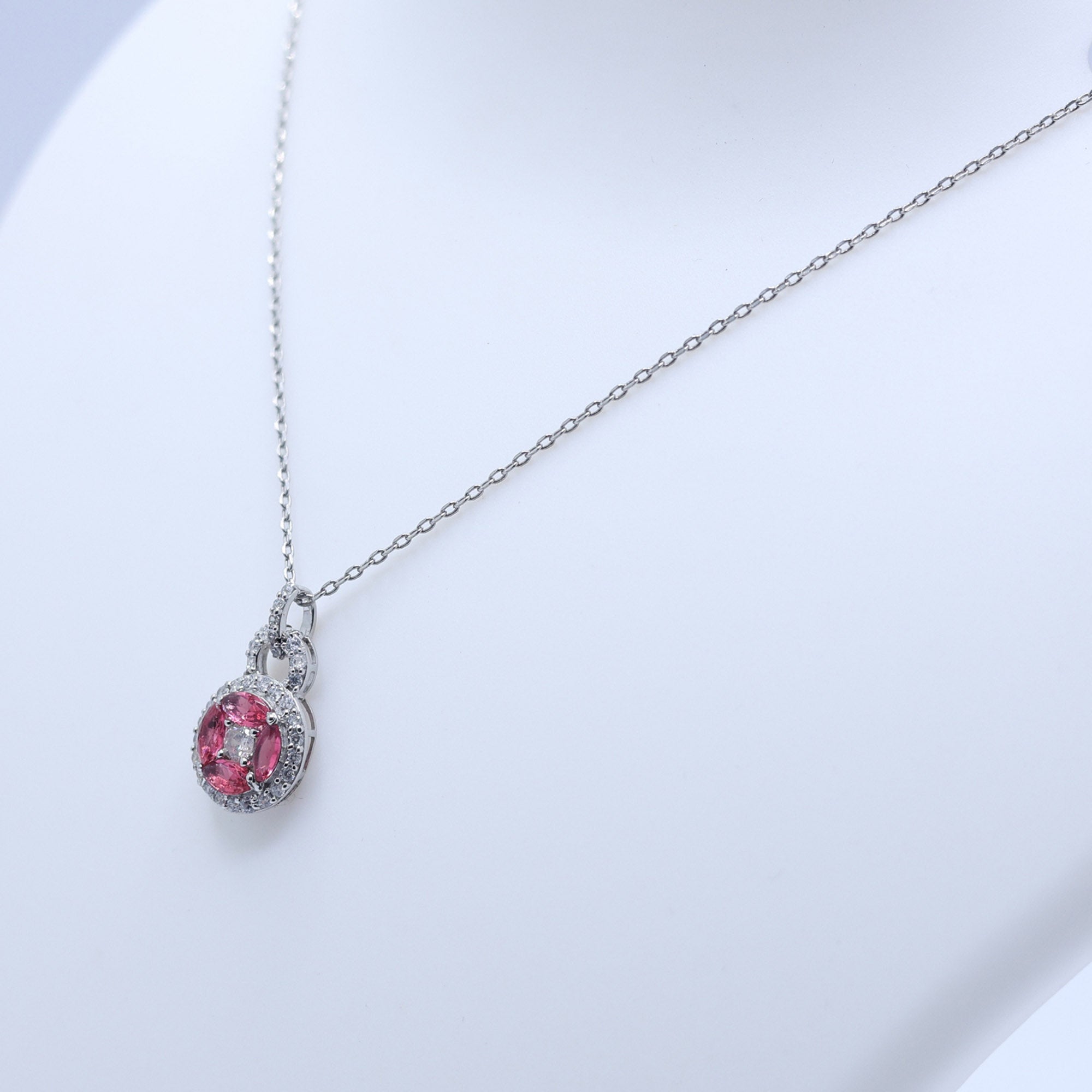 Ruby Halo Lock Pendant