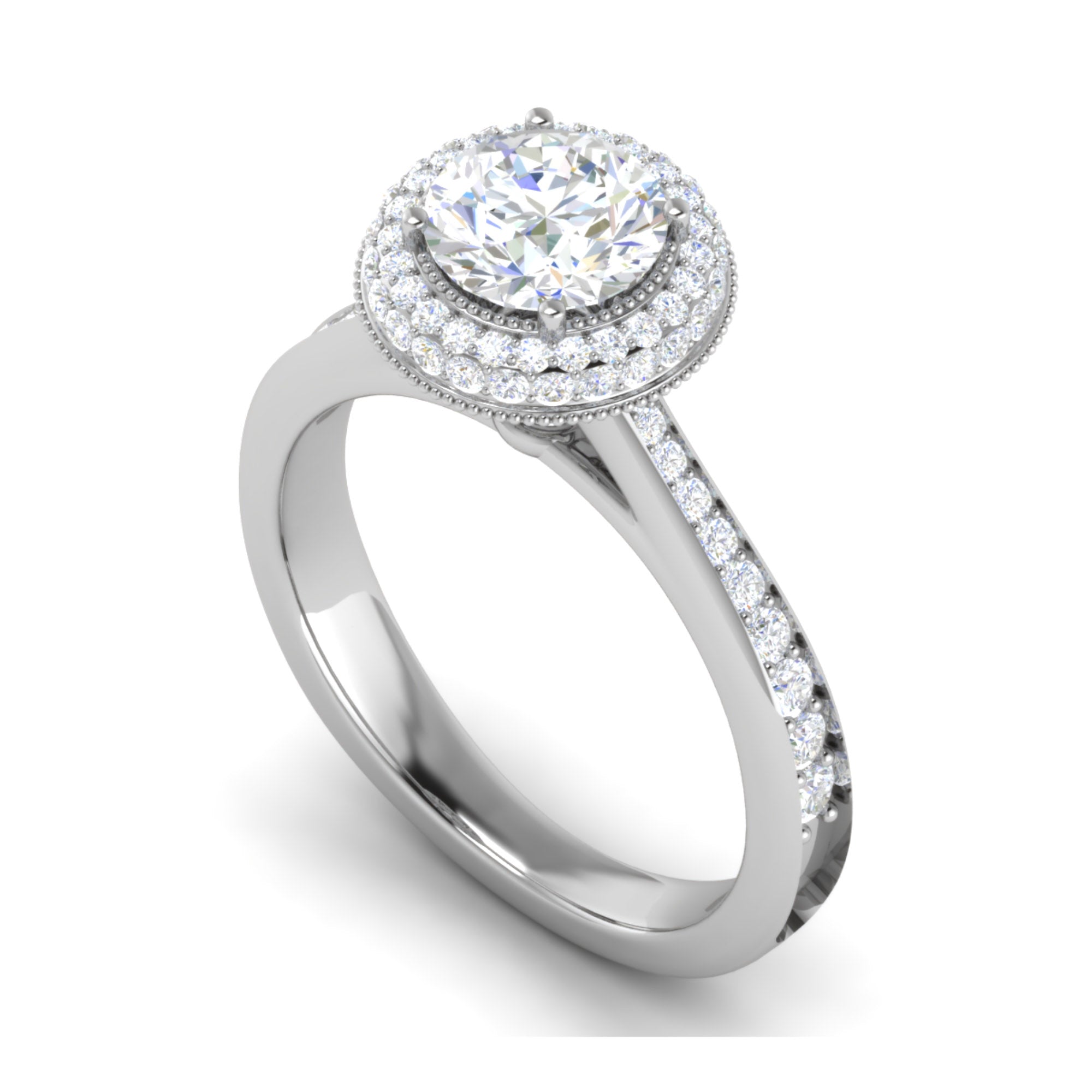 American Diamond Double Halo Ring