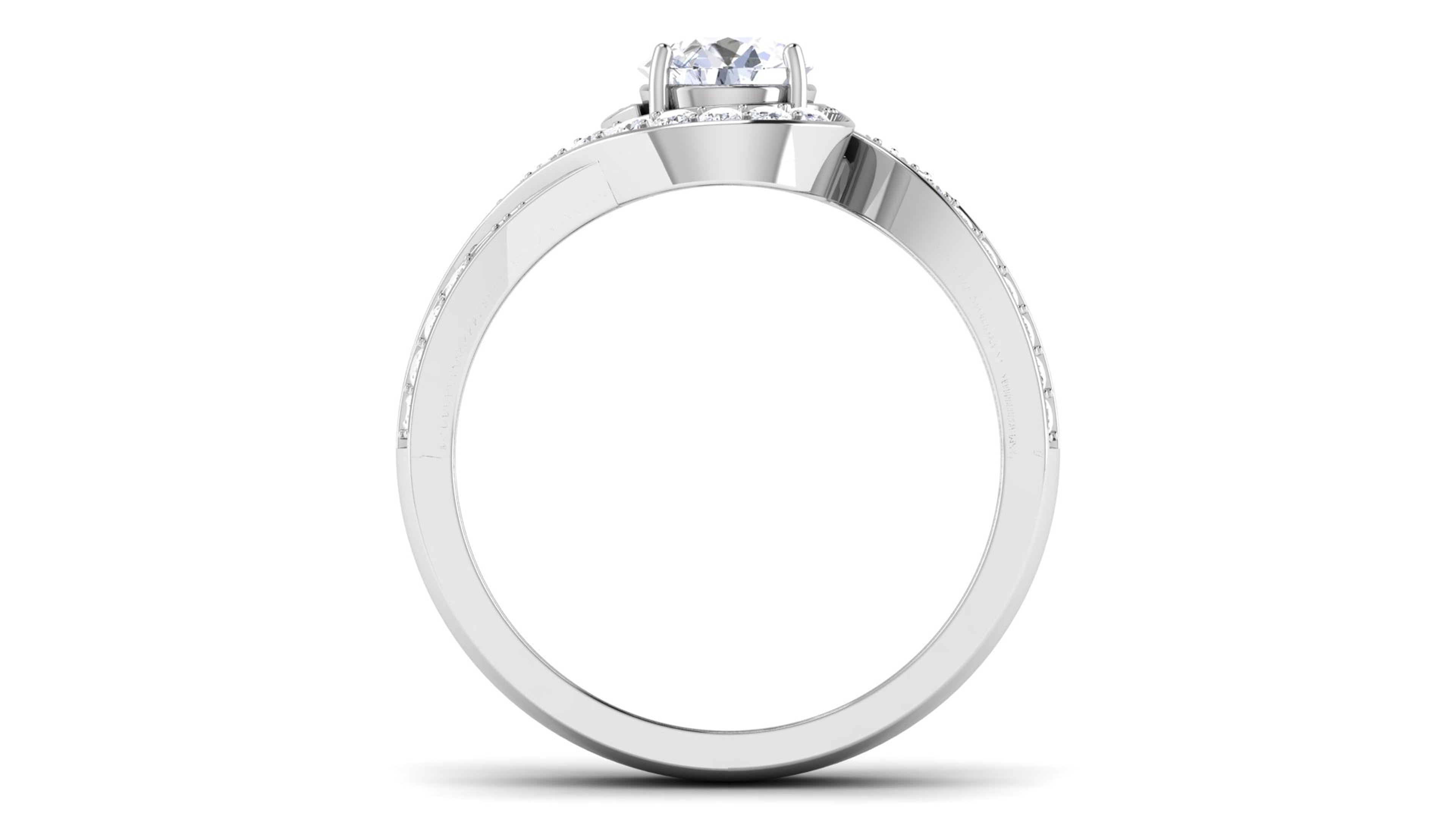 White Gold Adjustable Silver Twisted Band Bridal Solitaire Ring For Woman