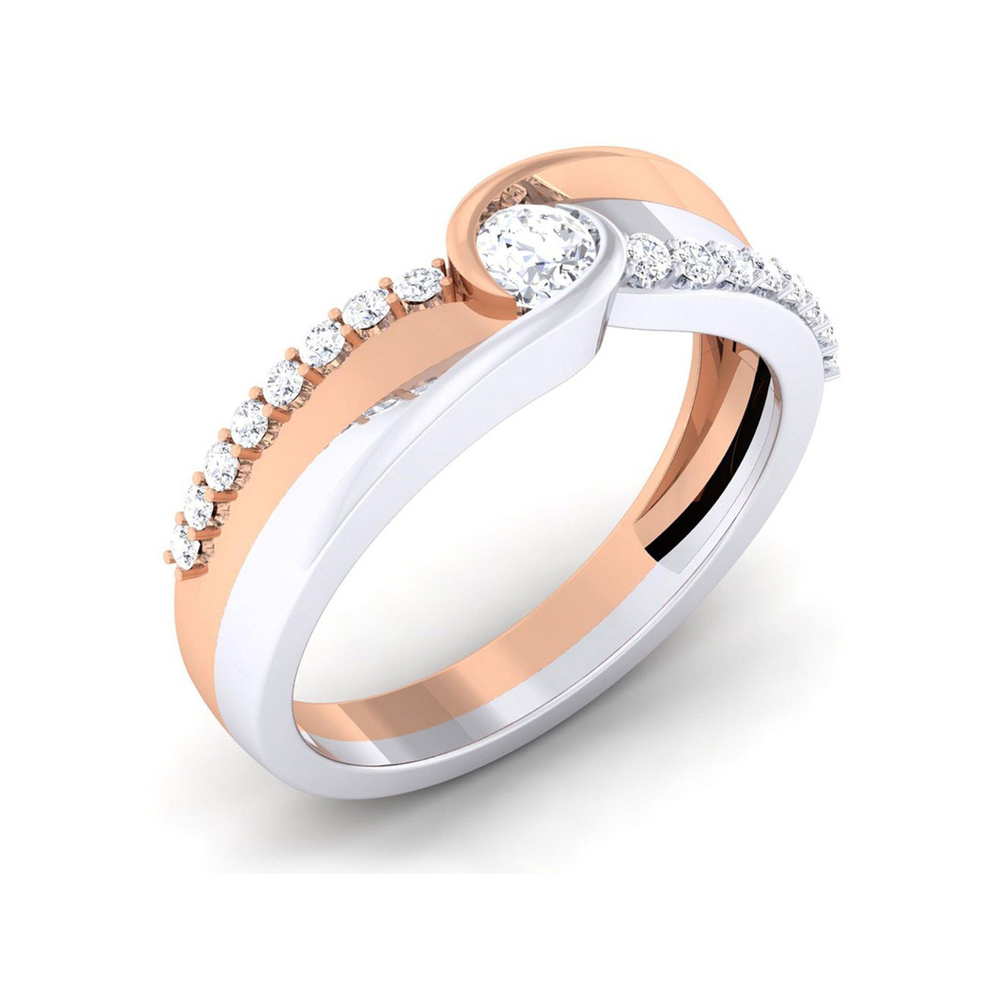 Dual Tone Criss Cross Pave Band