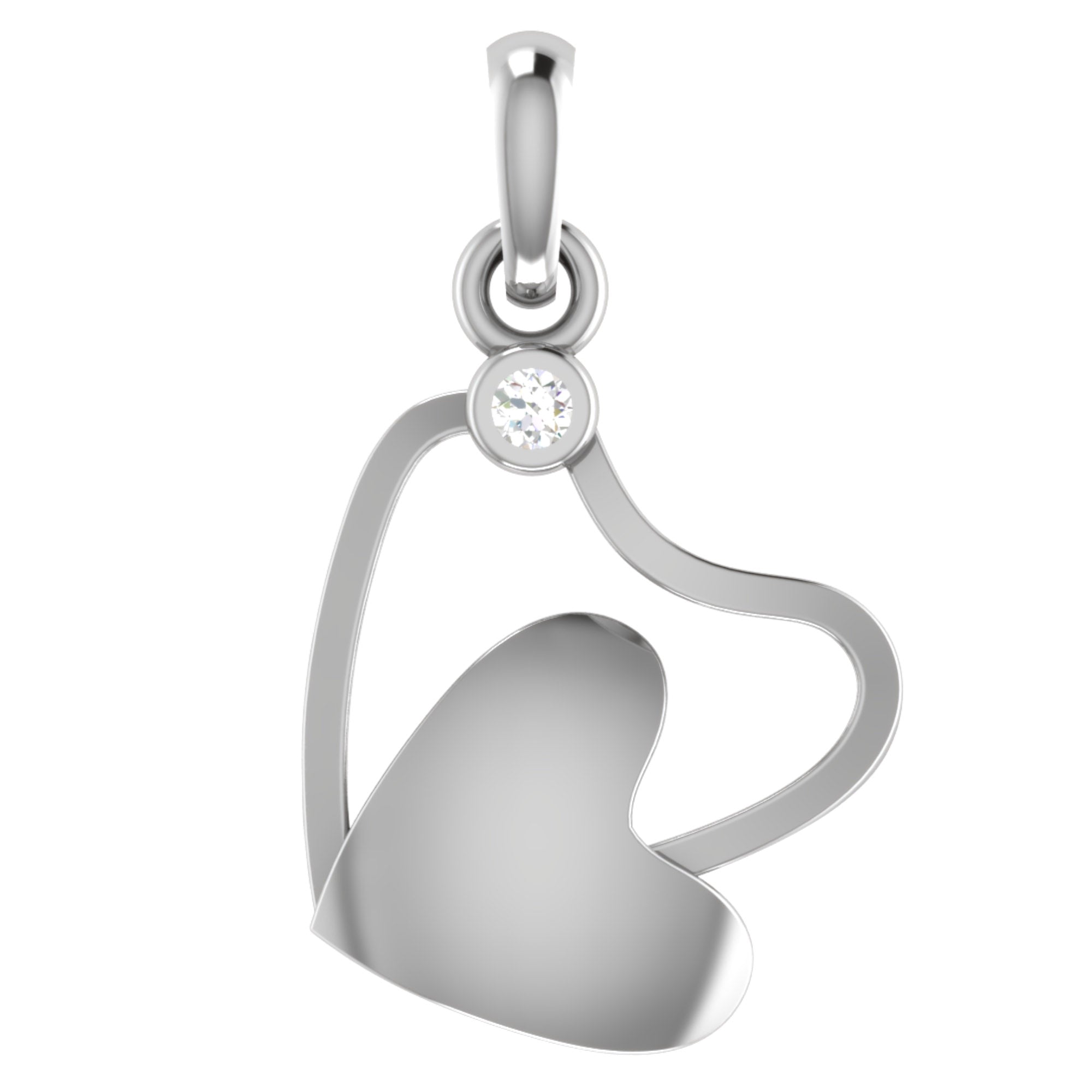 Sterling Silver Stylish Heart Pendant