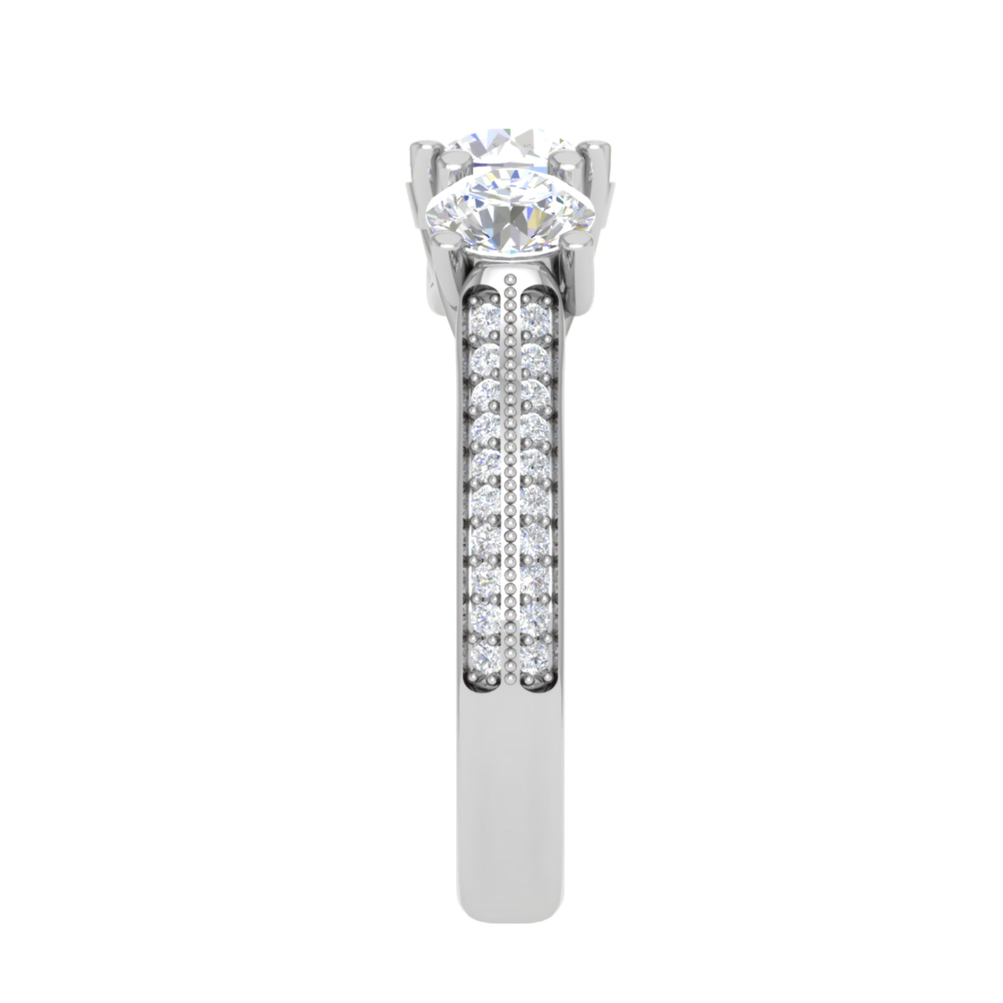 Stunning Three Stone Silver Ring