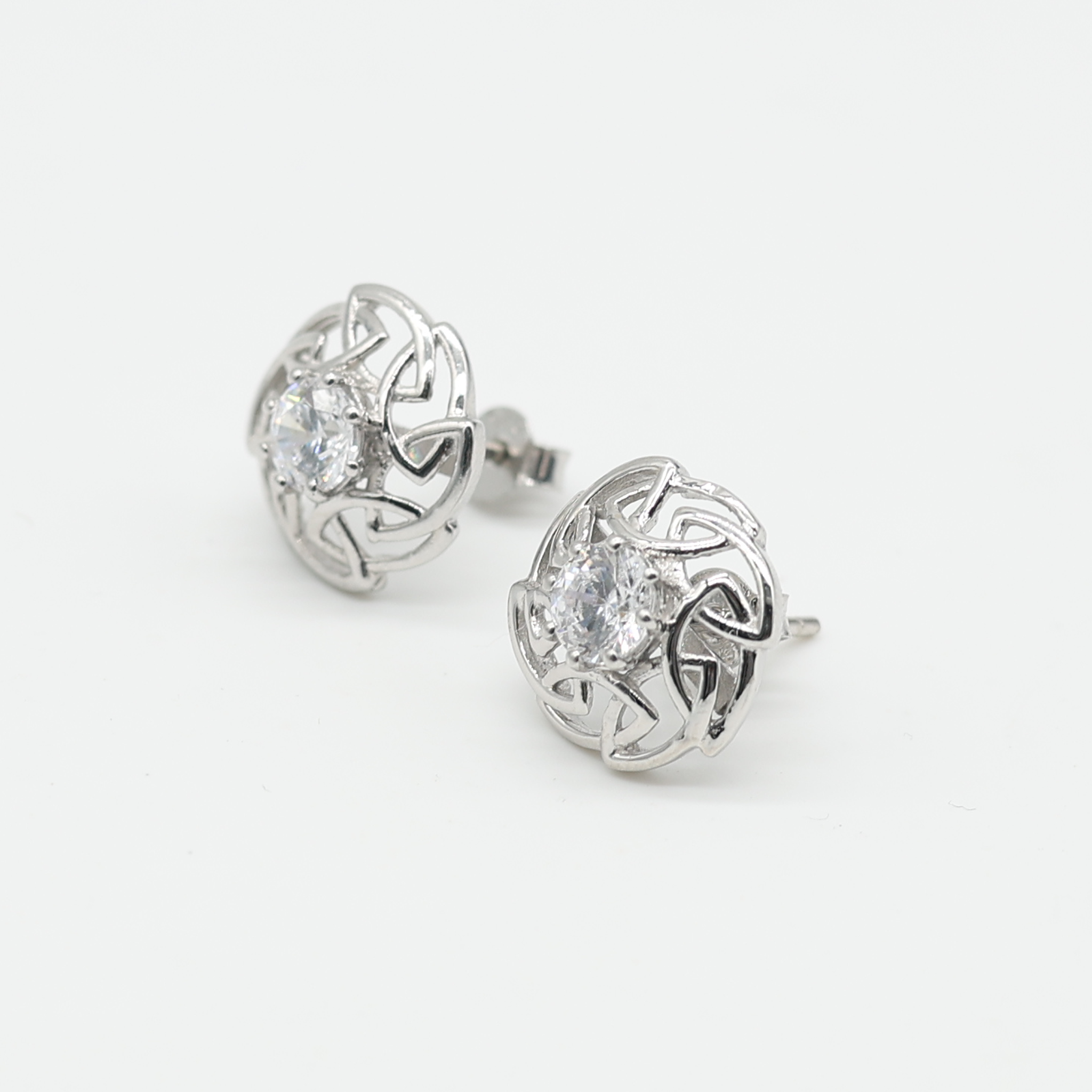 White Gold Adjustable Silver Blommer Stud Earring For Woman