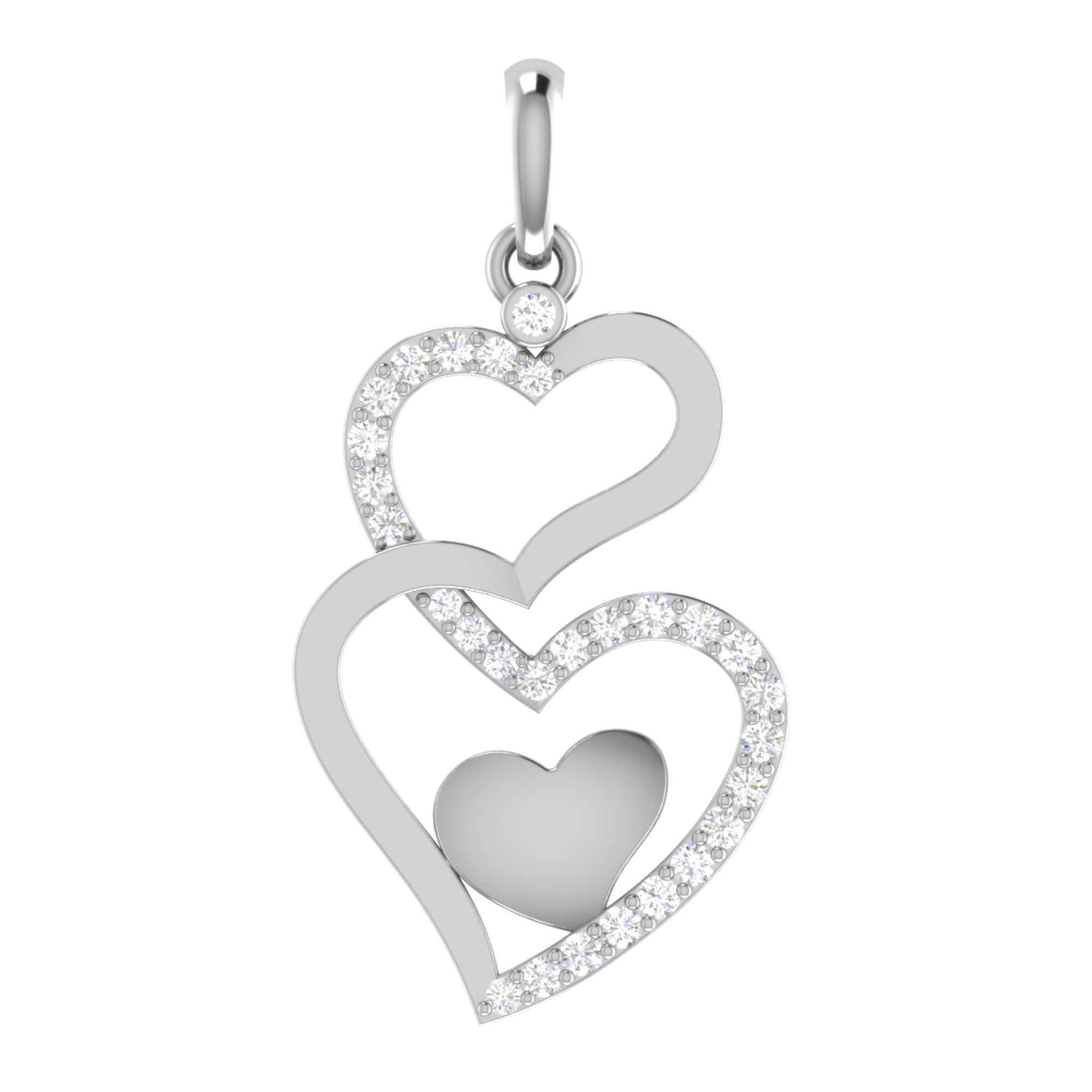 Triple Heart Diamond Pendant