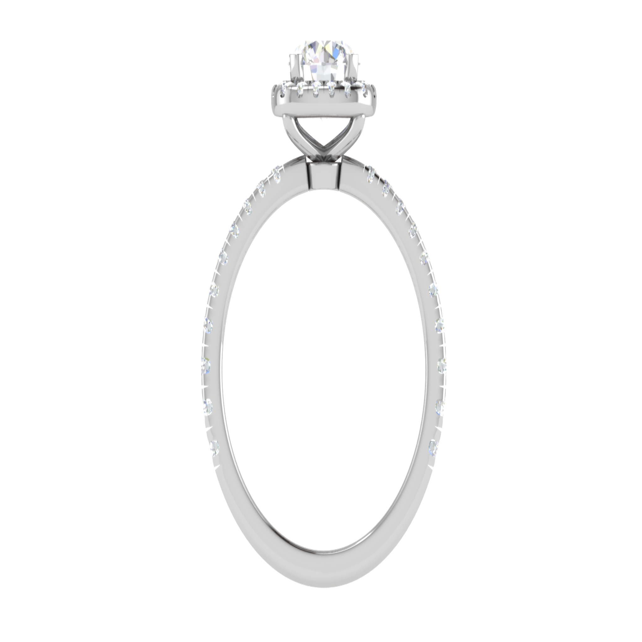 Solitaire White Gold Adjustable Silver Dazzling Ring For Women