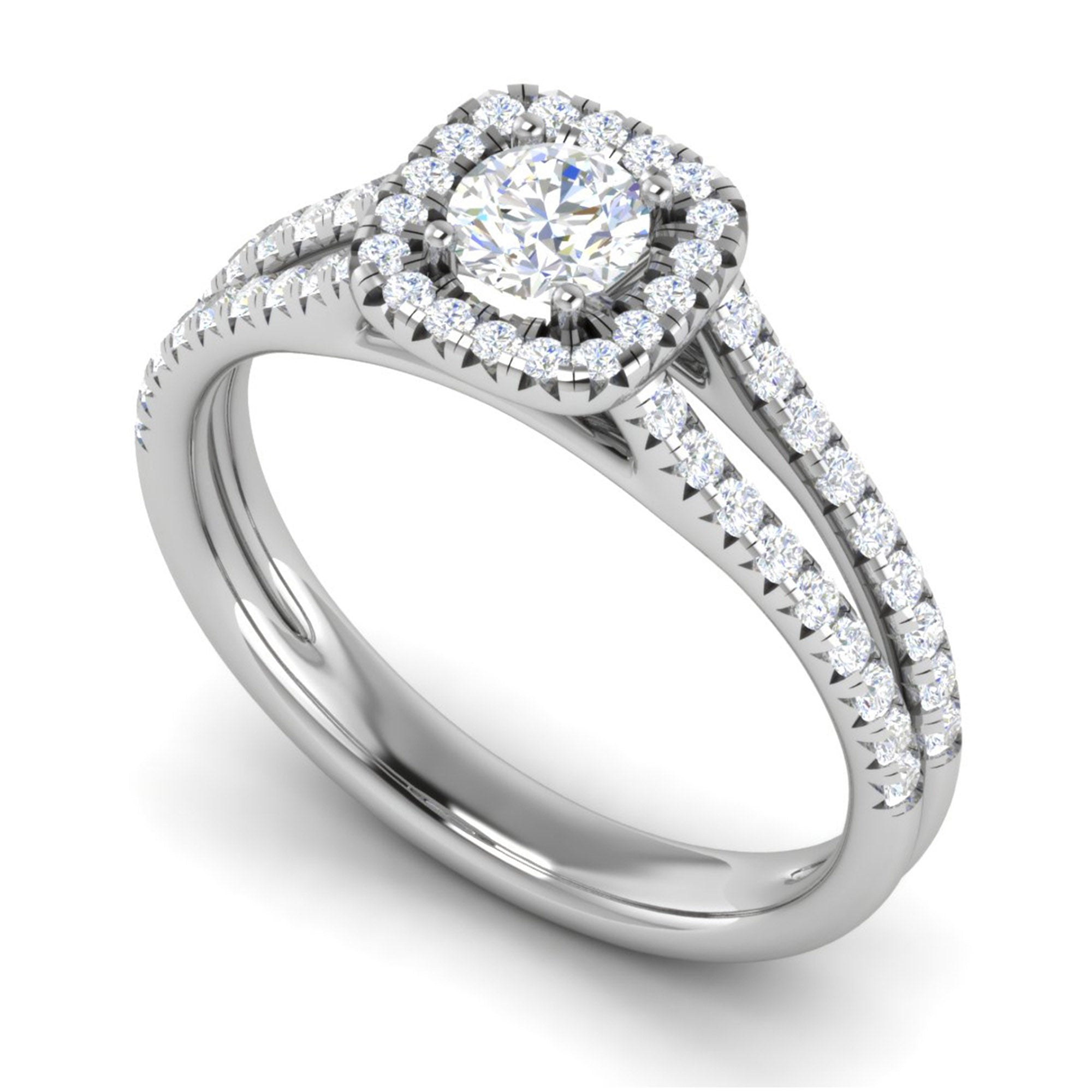 Cushion Halo Split Shank Ring