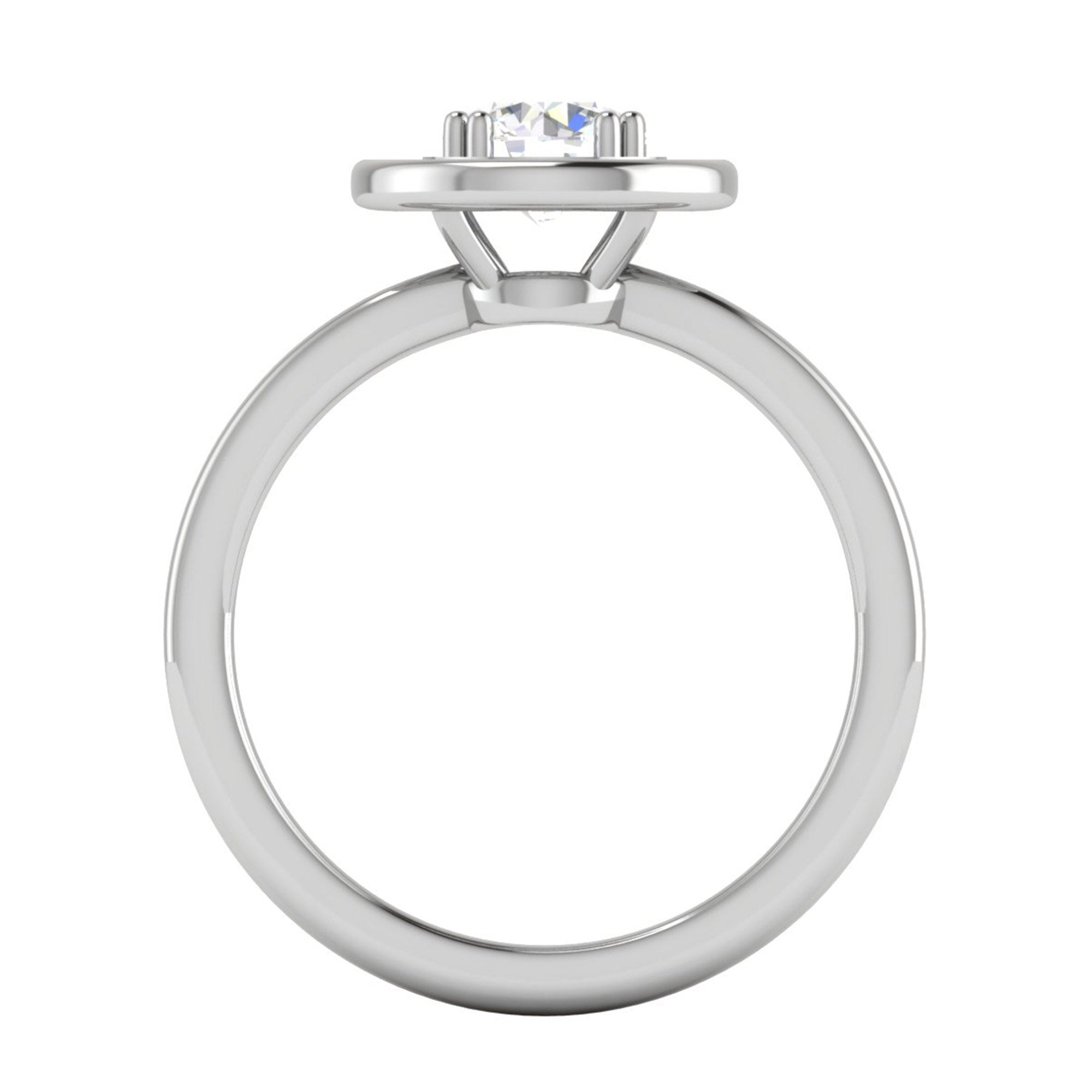 Adjustable Halo Solitaire Ring