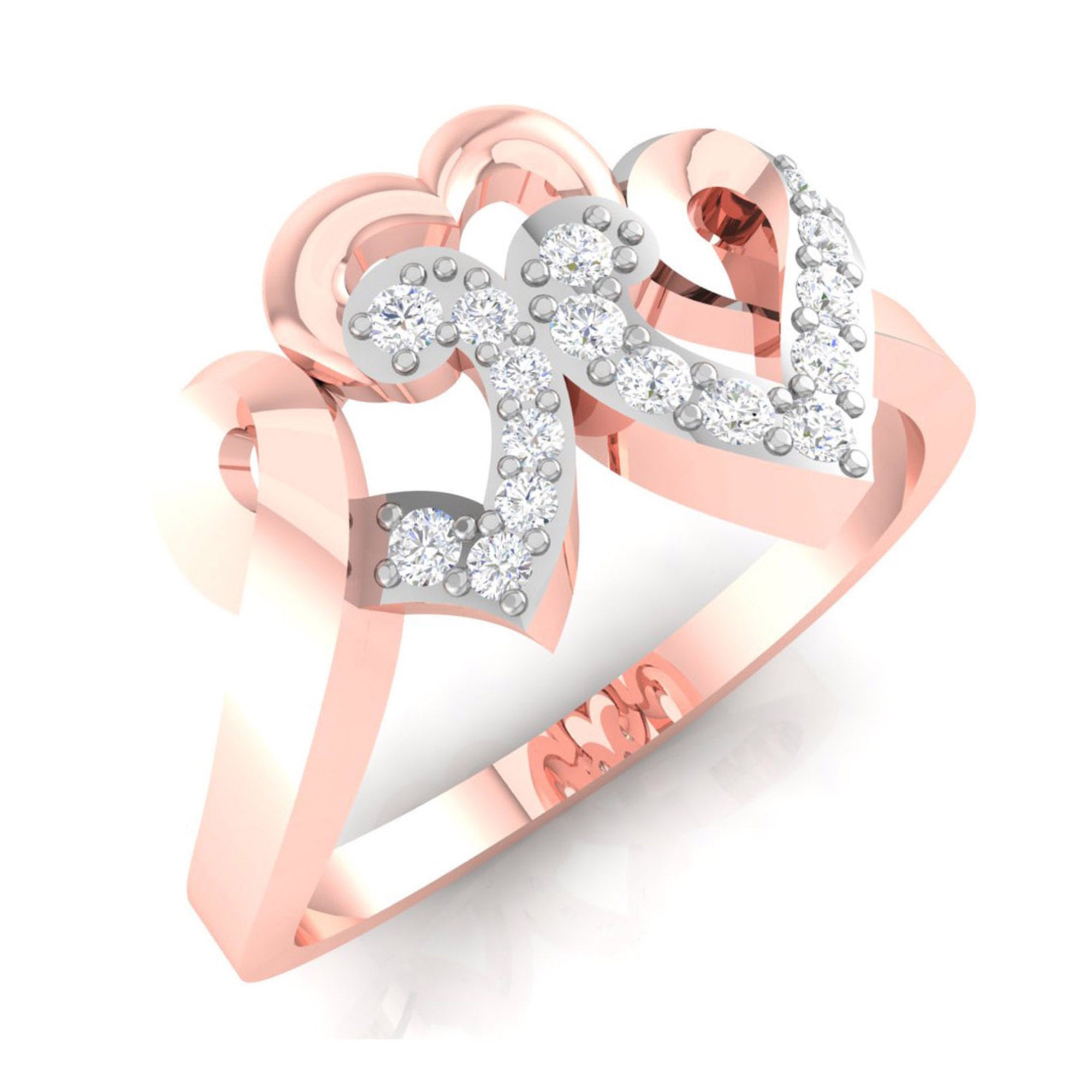 Intertwined Triple Heart Ring