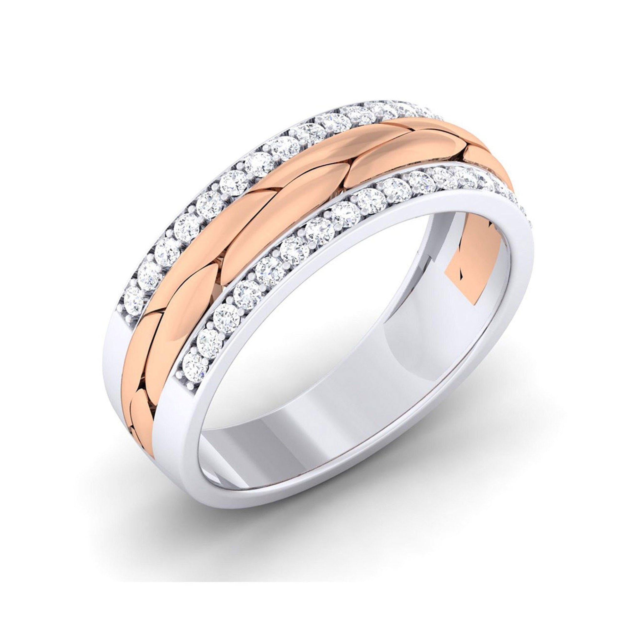 Elegant Dual Tone American Diamond Band