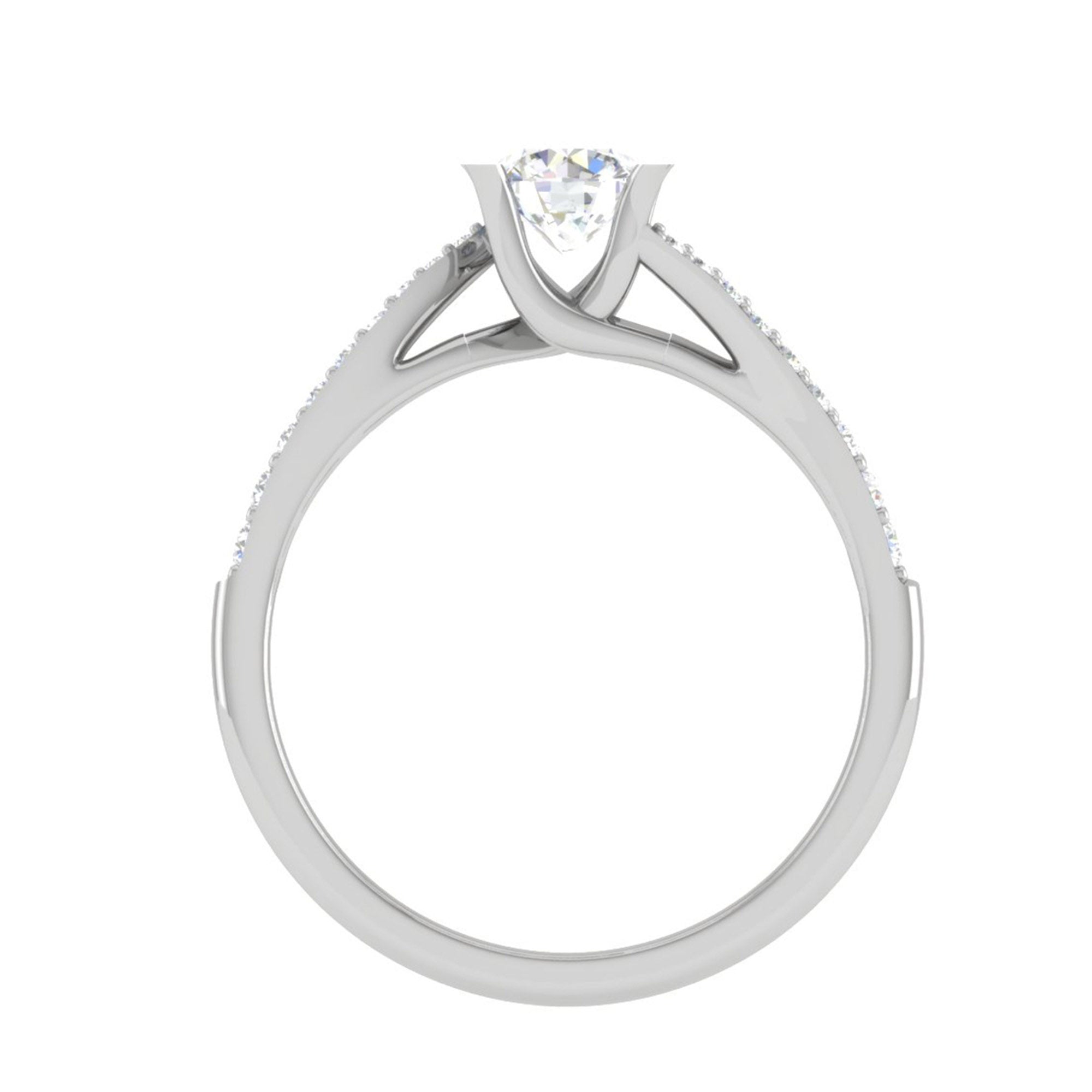 Bypass Engagement Ring in Sterling Silver