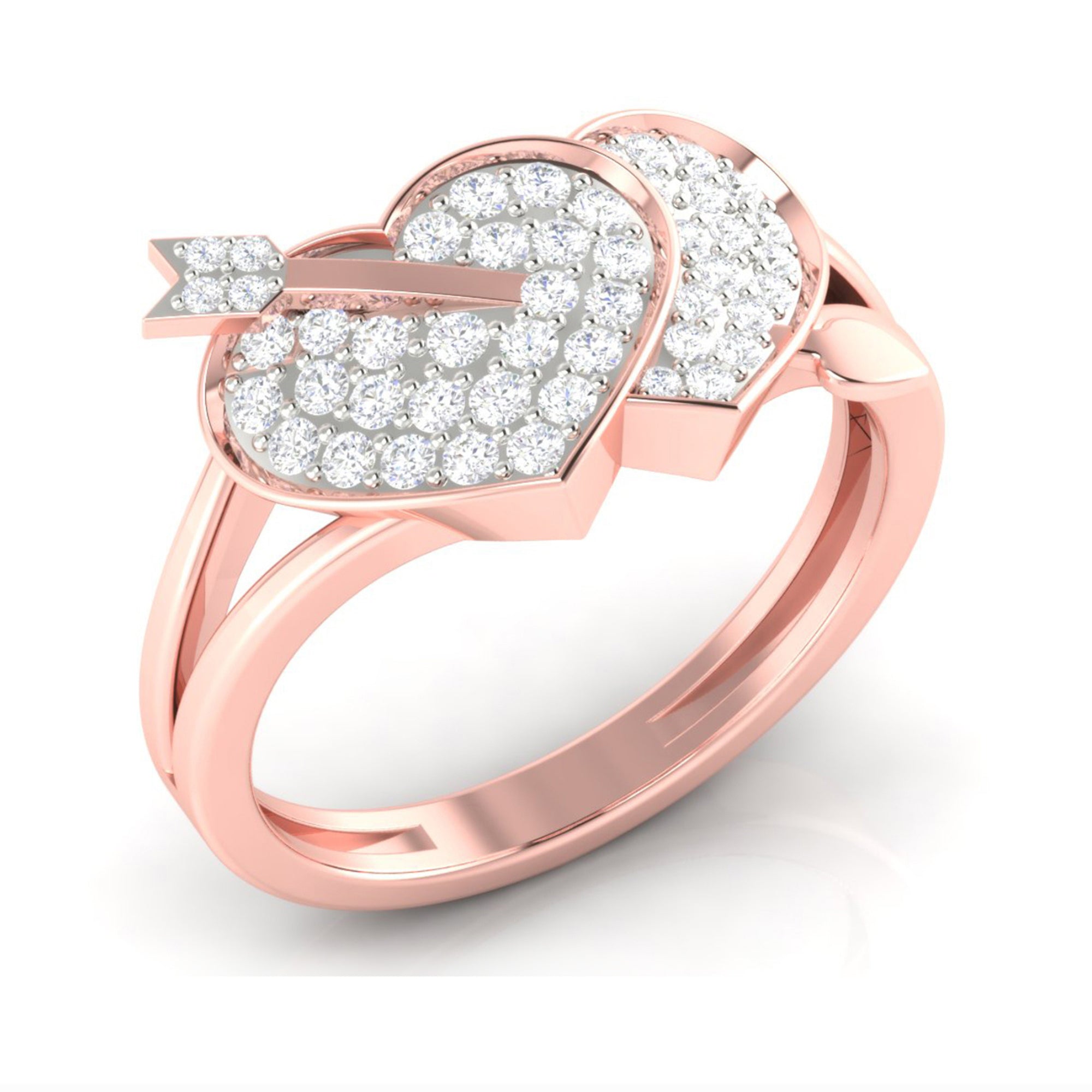 Cupid Love Double Heart Ring