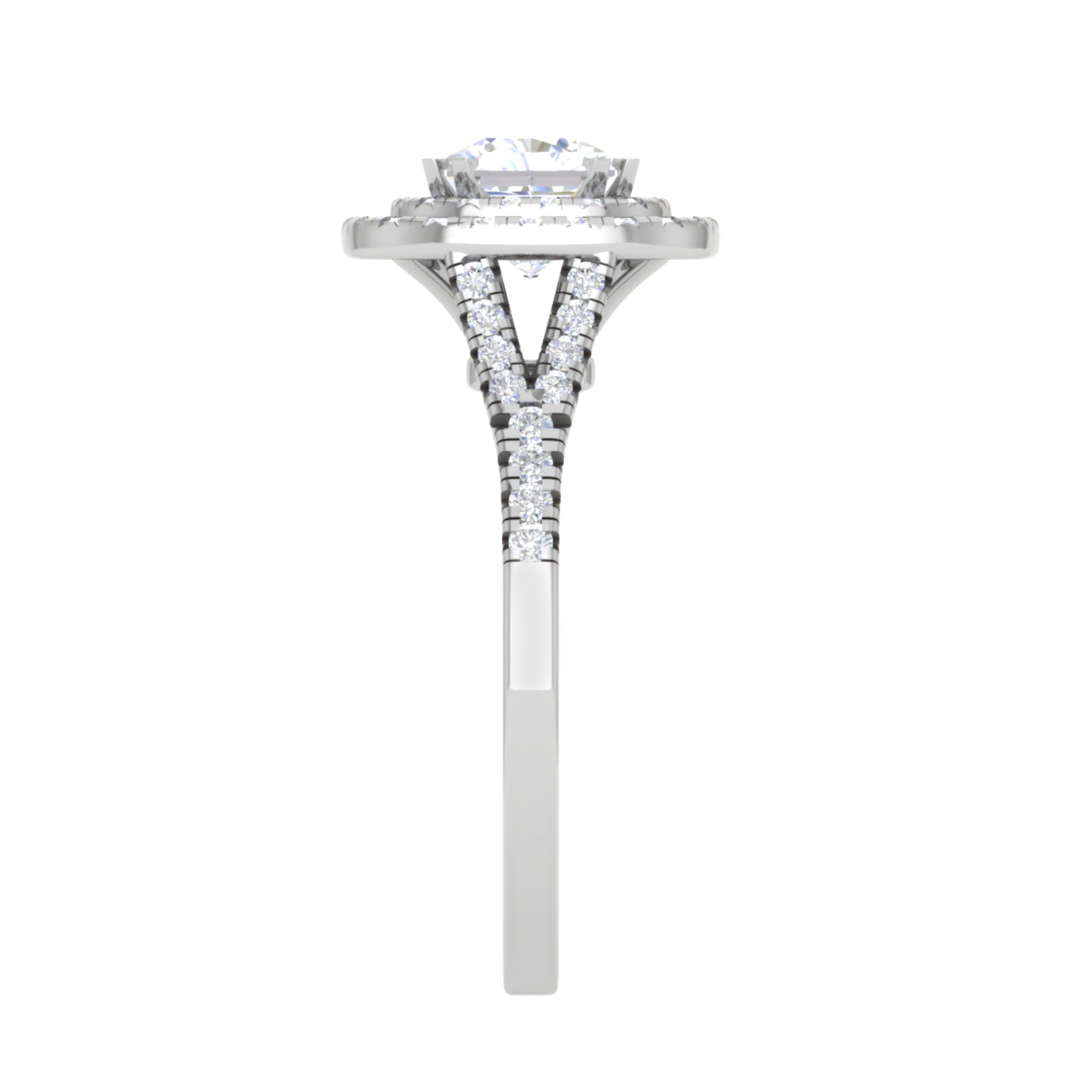 Double Halo Engagement Diamond Ring