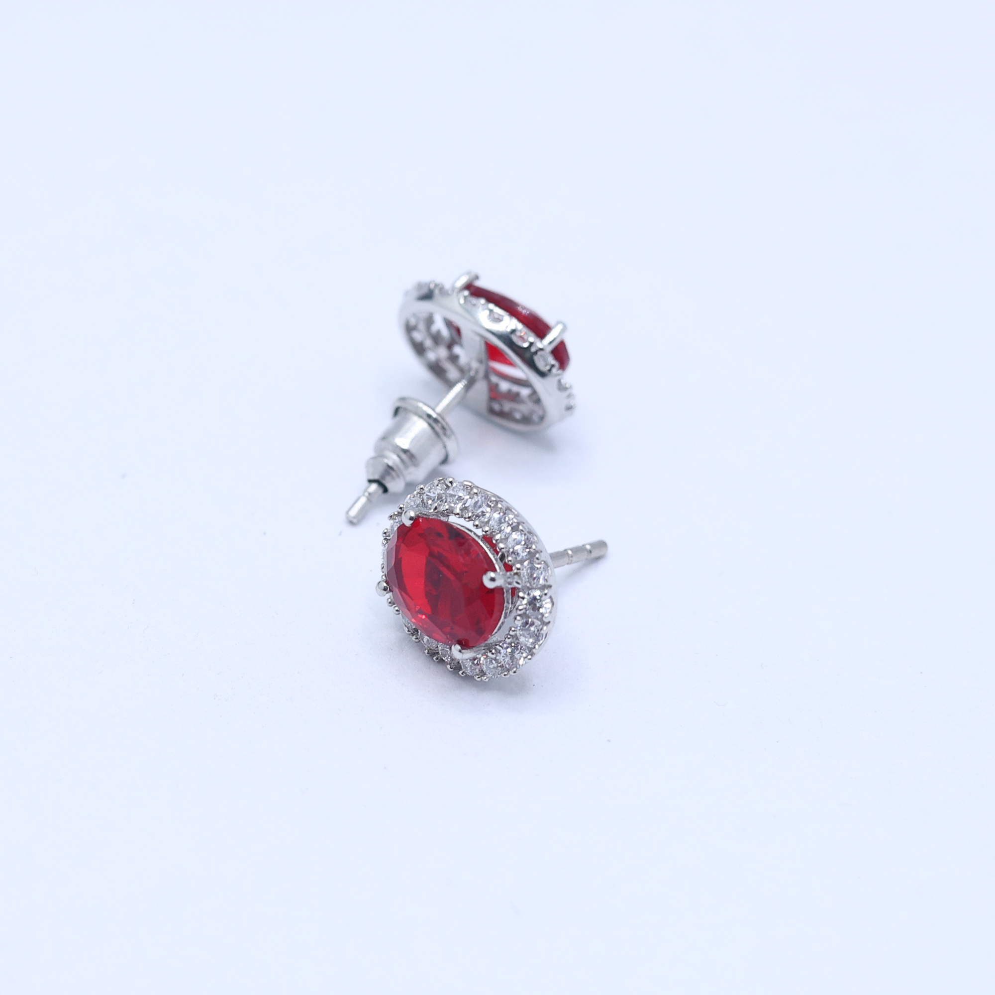 Garnet Gleam Oval Earrings