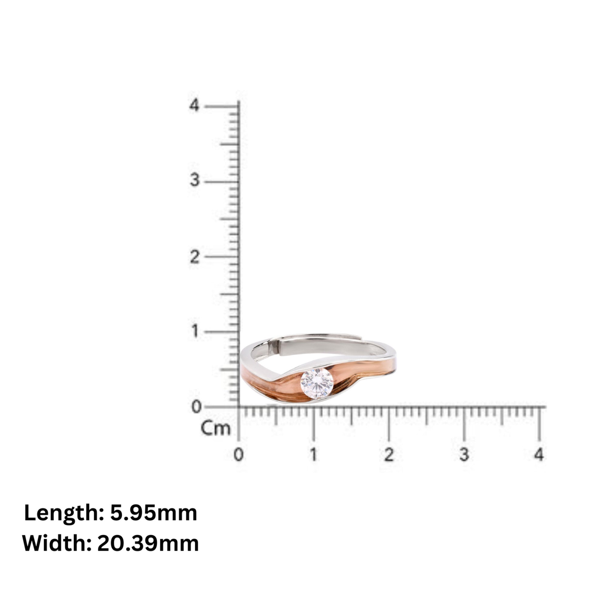 Dual Tone Modern Wave Ring