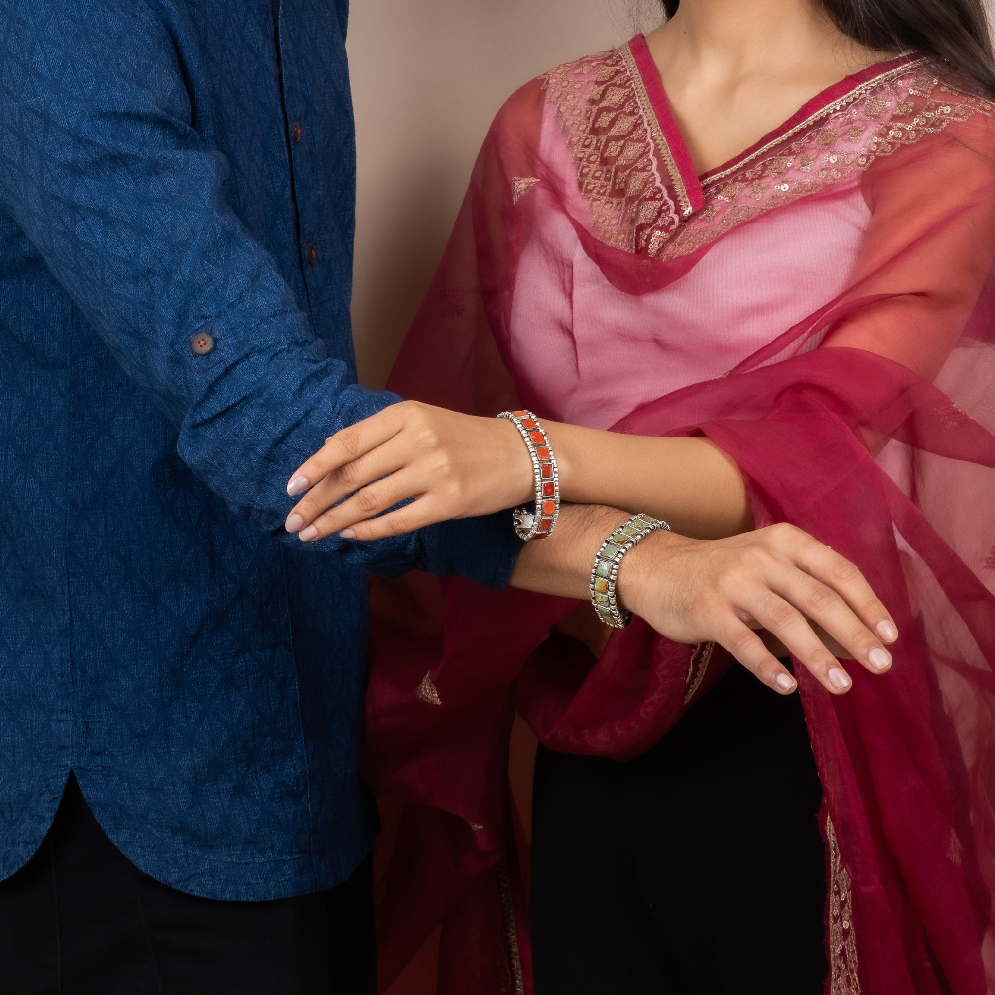 Turquoise Grace Silver Rakhi / Friendship