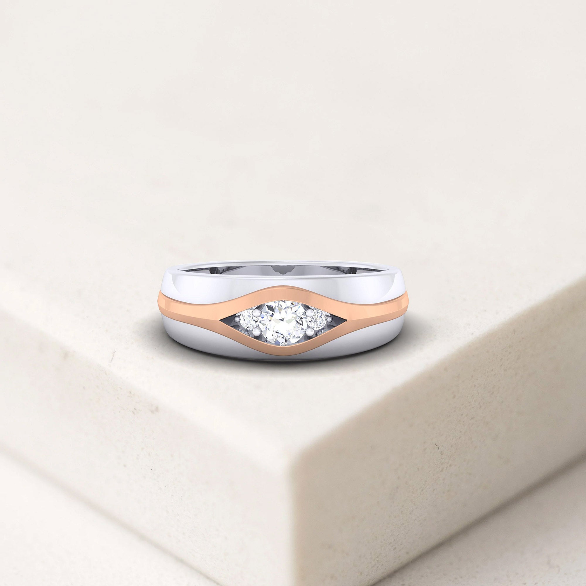 Adjustable Sophisticated Silver Rose Gold Dual Tone Band