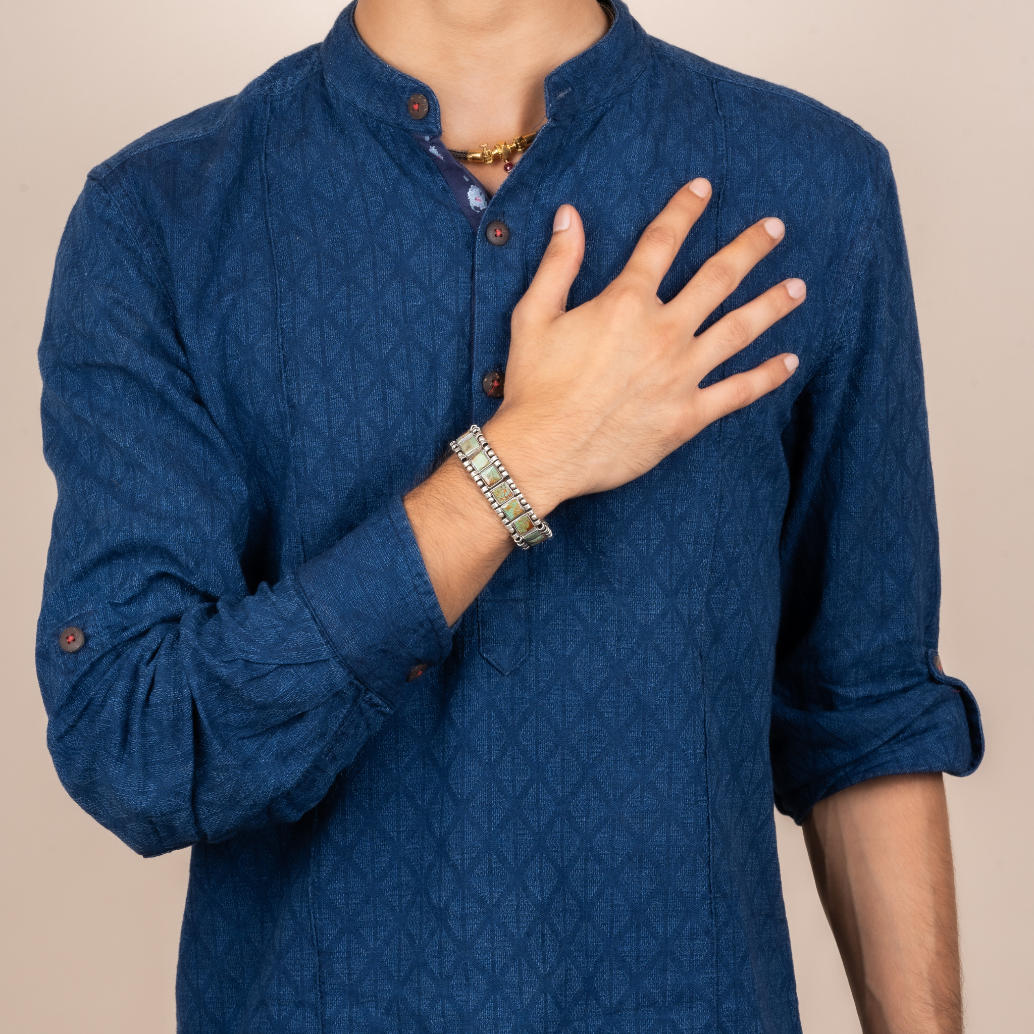 Turquoise Grace Silver Rakhi / Friendship