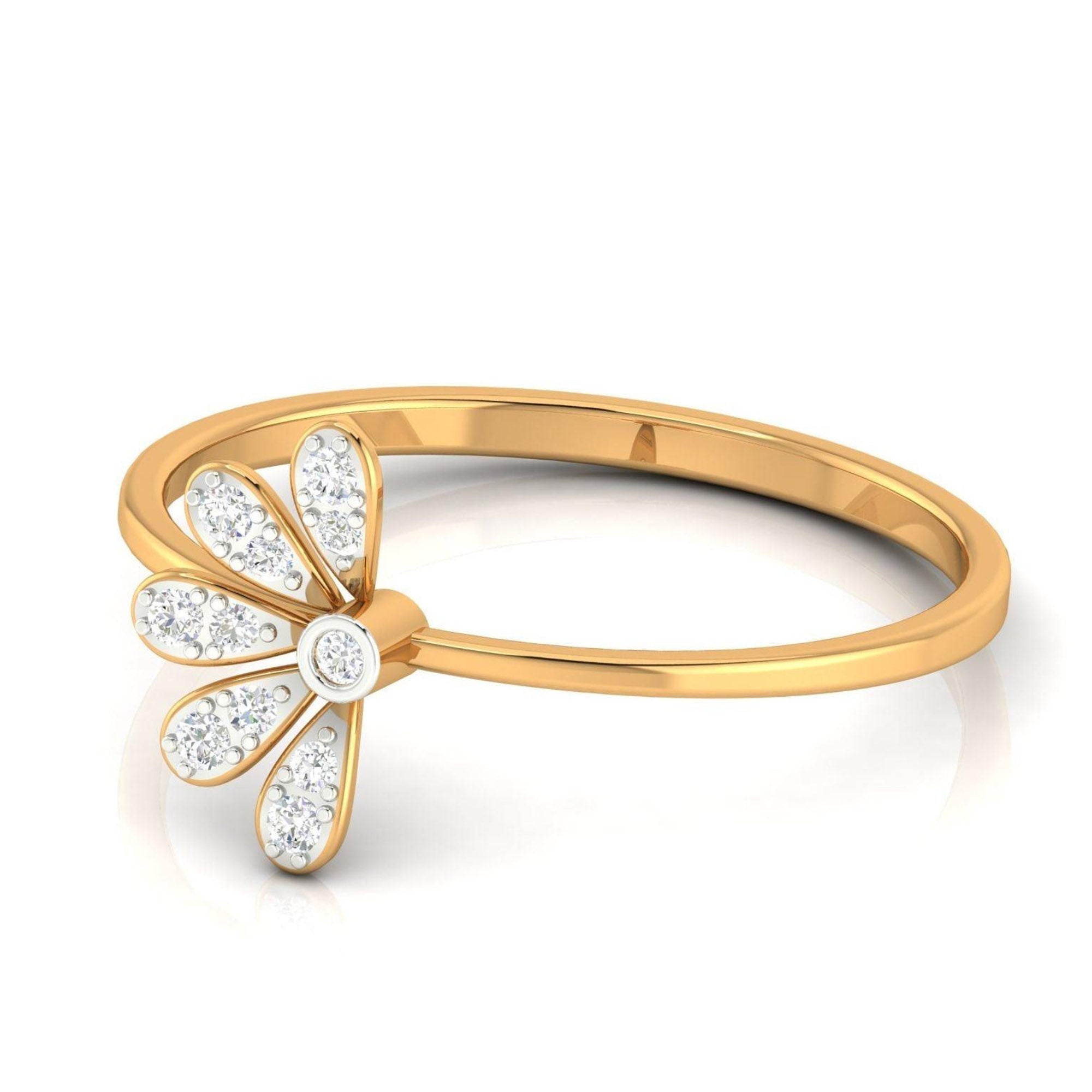 Sterling Silver Half Flower Ring