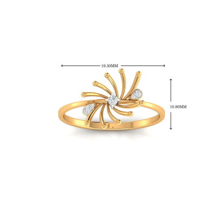 Silver Yellow Gold Adjustable Sunray Open Flower Sparkling Burst Ring for Women