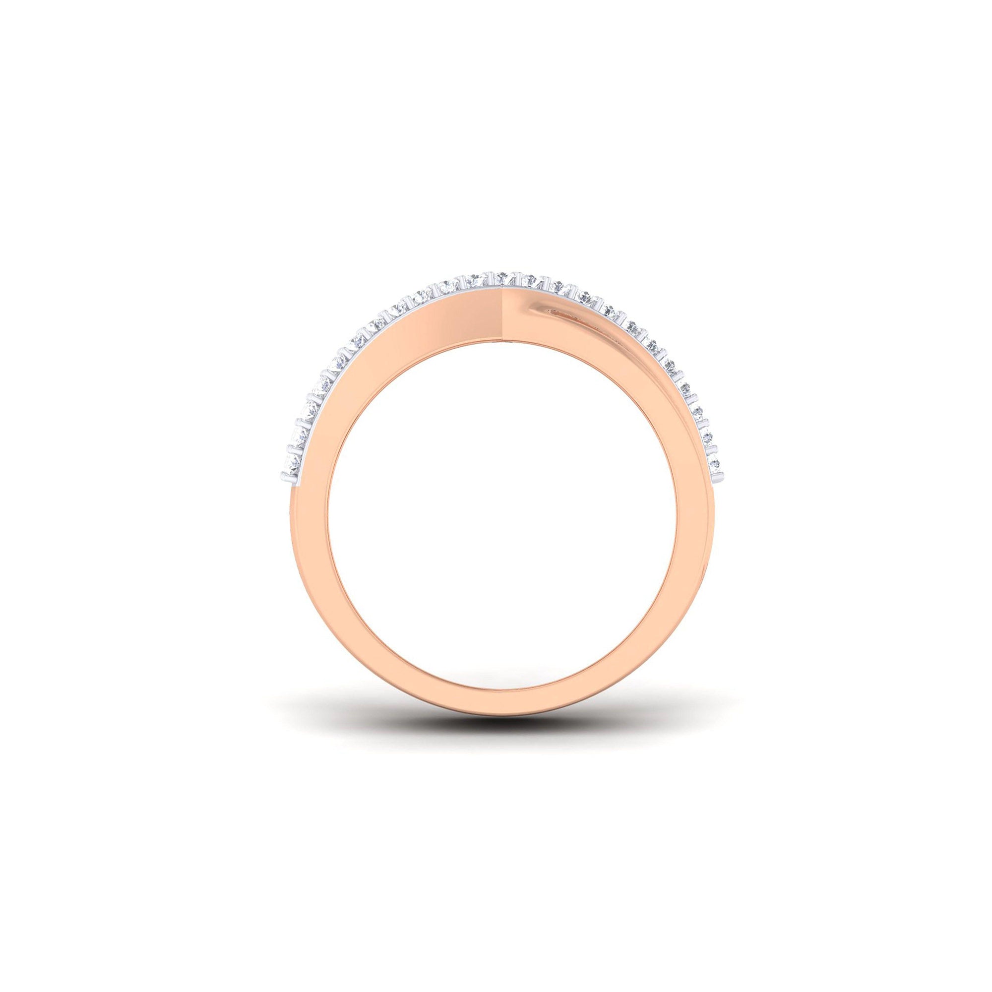 Adjustable Elegant Silver Rose Gold Crossover Band
