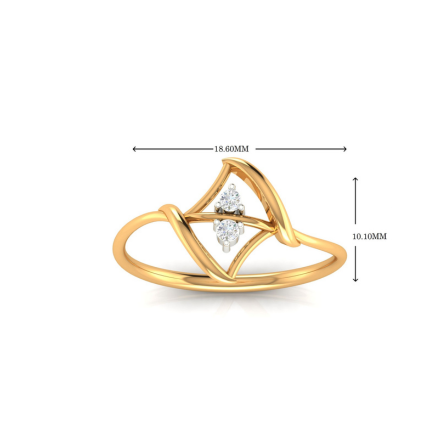 Silver Yellow Gold Adjustable Dual Triangular Loop Minimalist Twist Ring for Women
