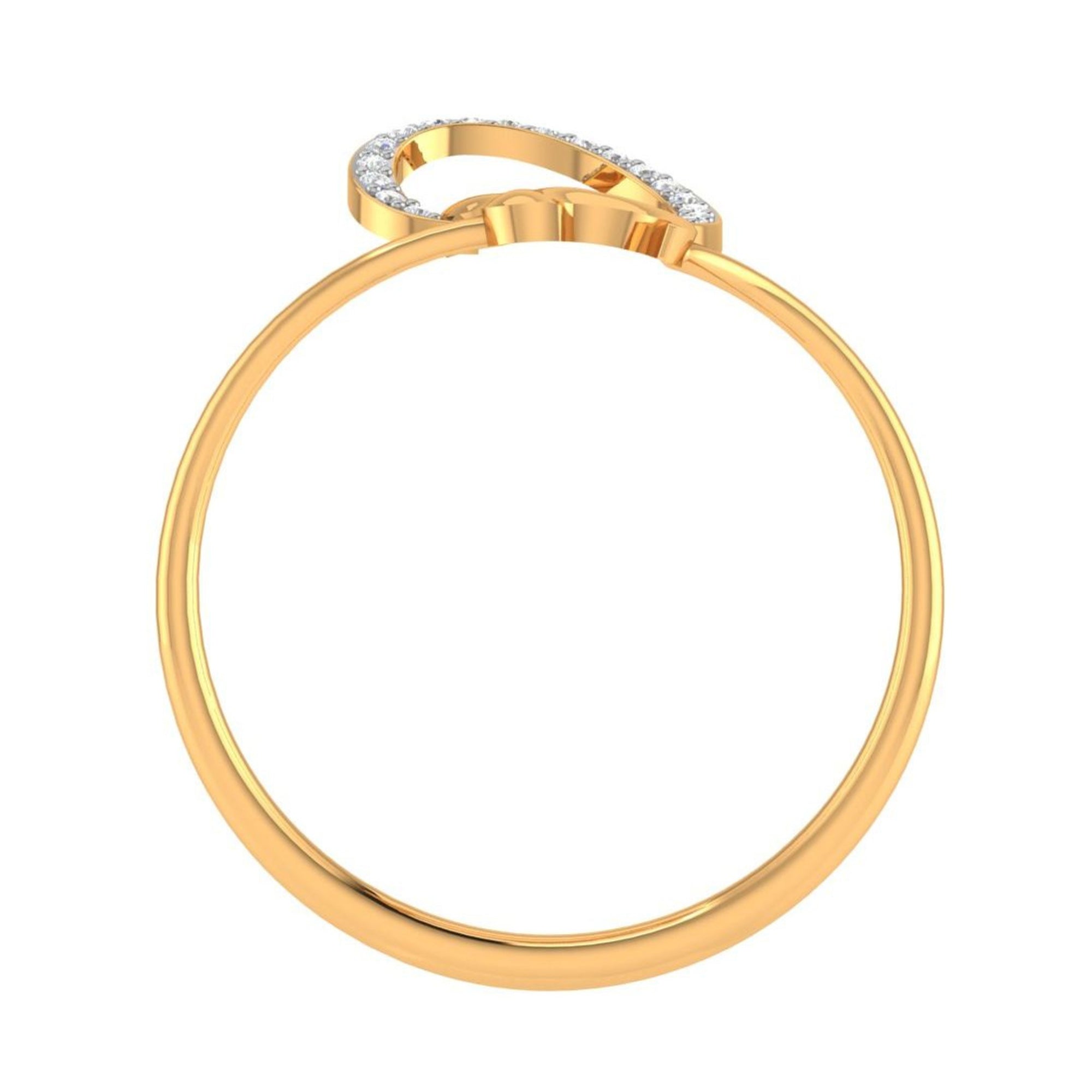 Gold Plated Diamond Loop Ring